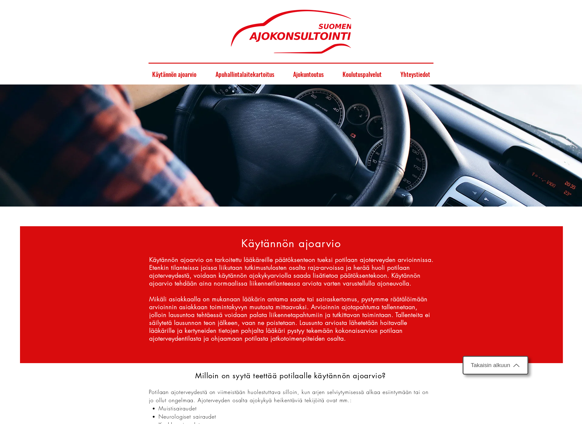 Skärmdump för ajokonsultointi.fi