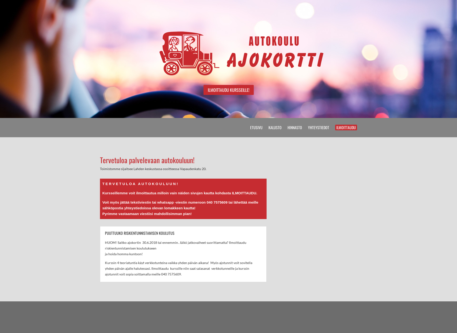 Screenshot for ajokortti.fi