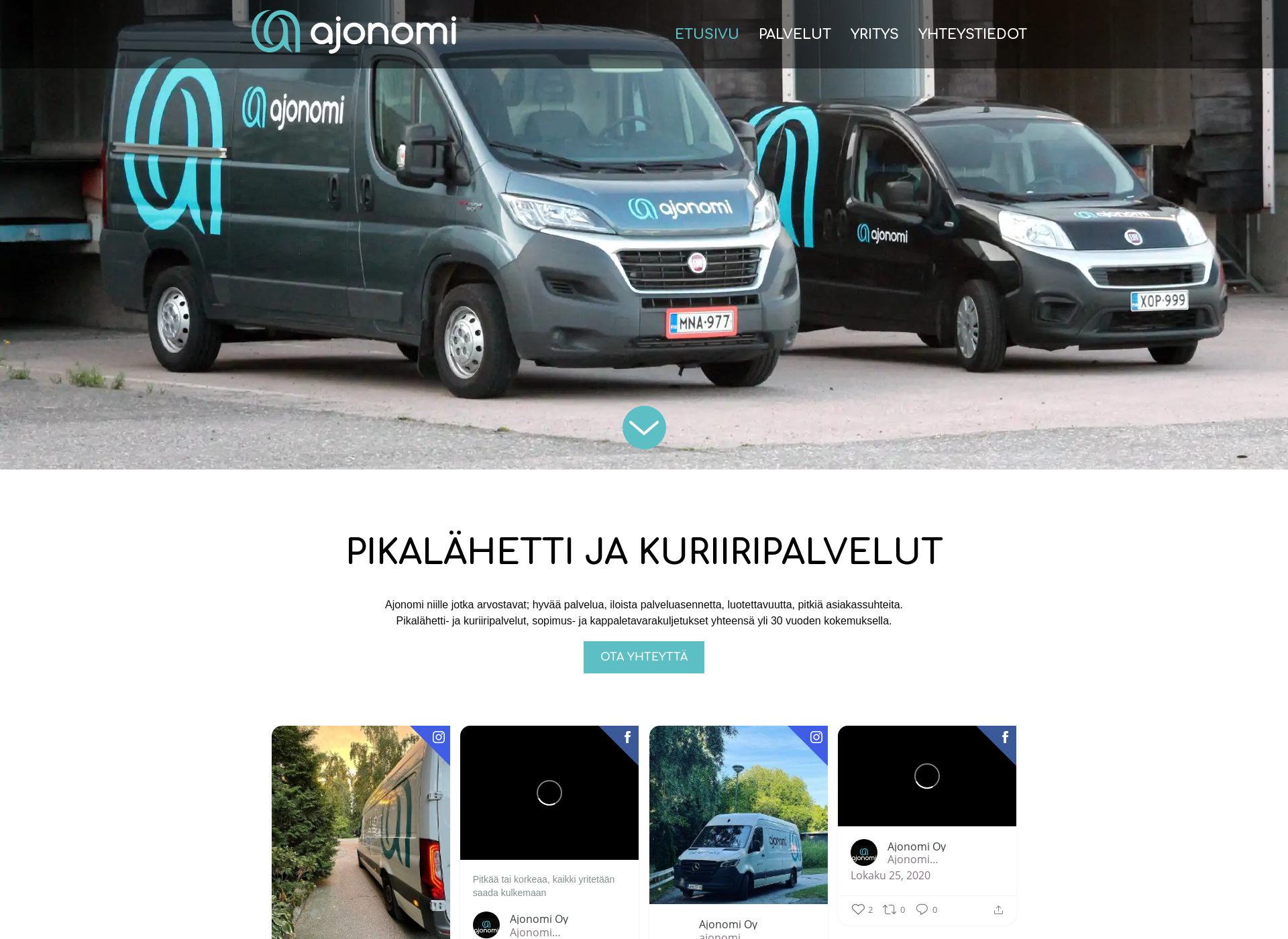 Skärmdump för ajonomi.fi