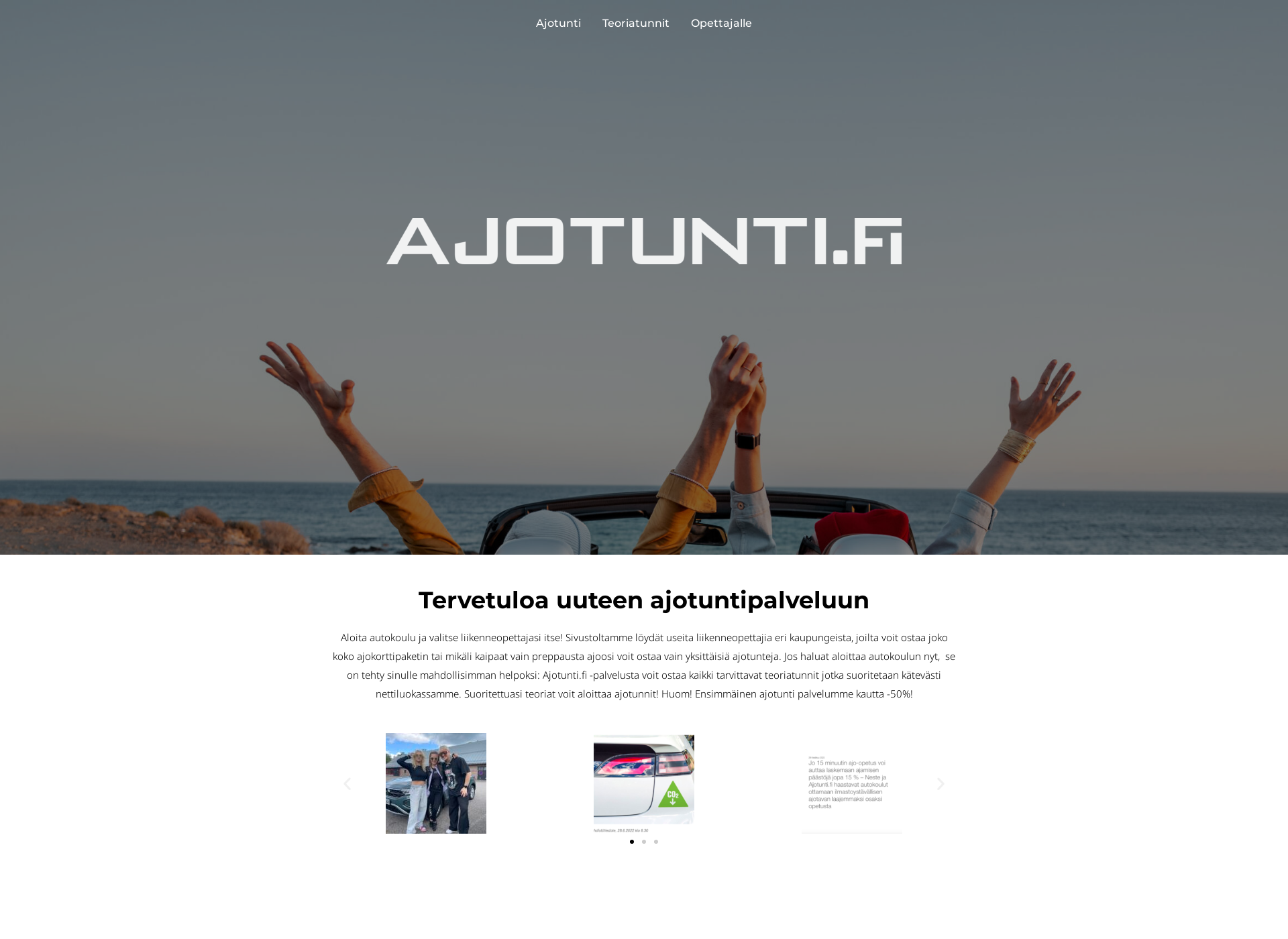 Screenshot for ajotunti.fi