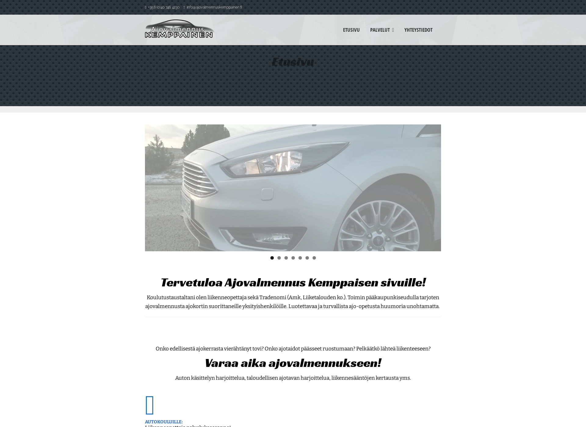 Skärmdump för ajovalmennuskemppainen.fi
