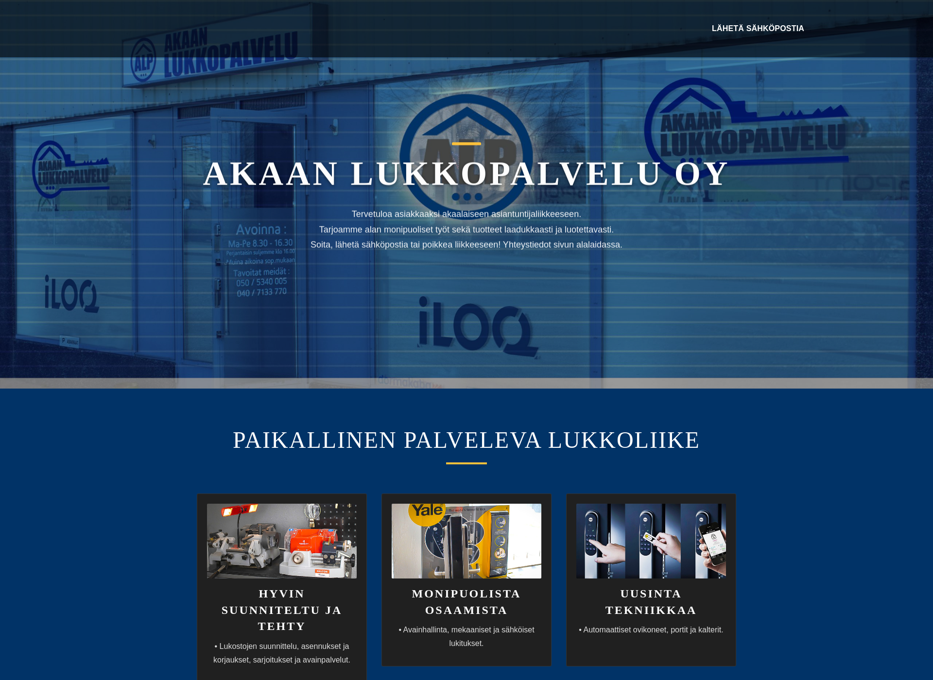 Screenshot for akaanlukkopalvelu.fi