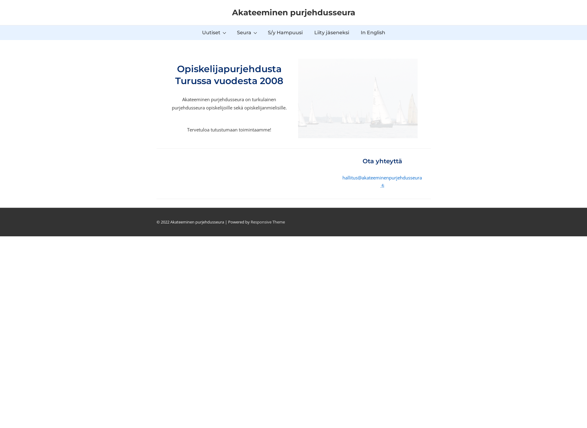 Skärmdump för akateeminenpurjehdusseura.fi