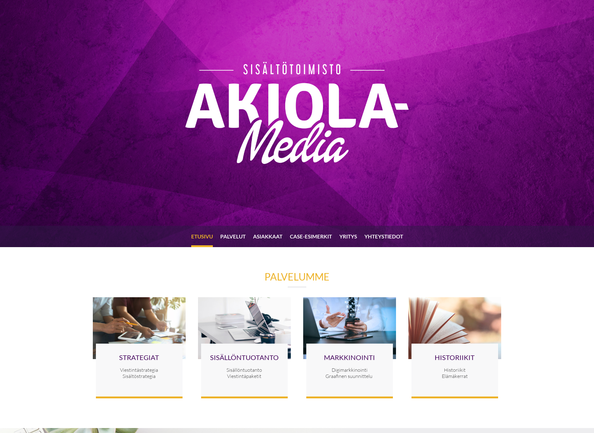 Skärmdump för akiolamedia.fi