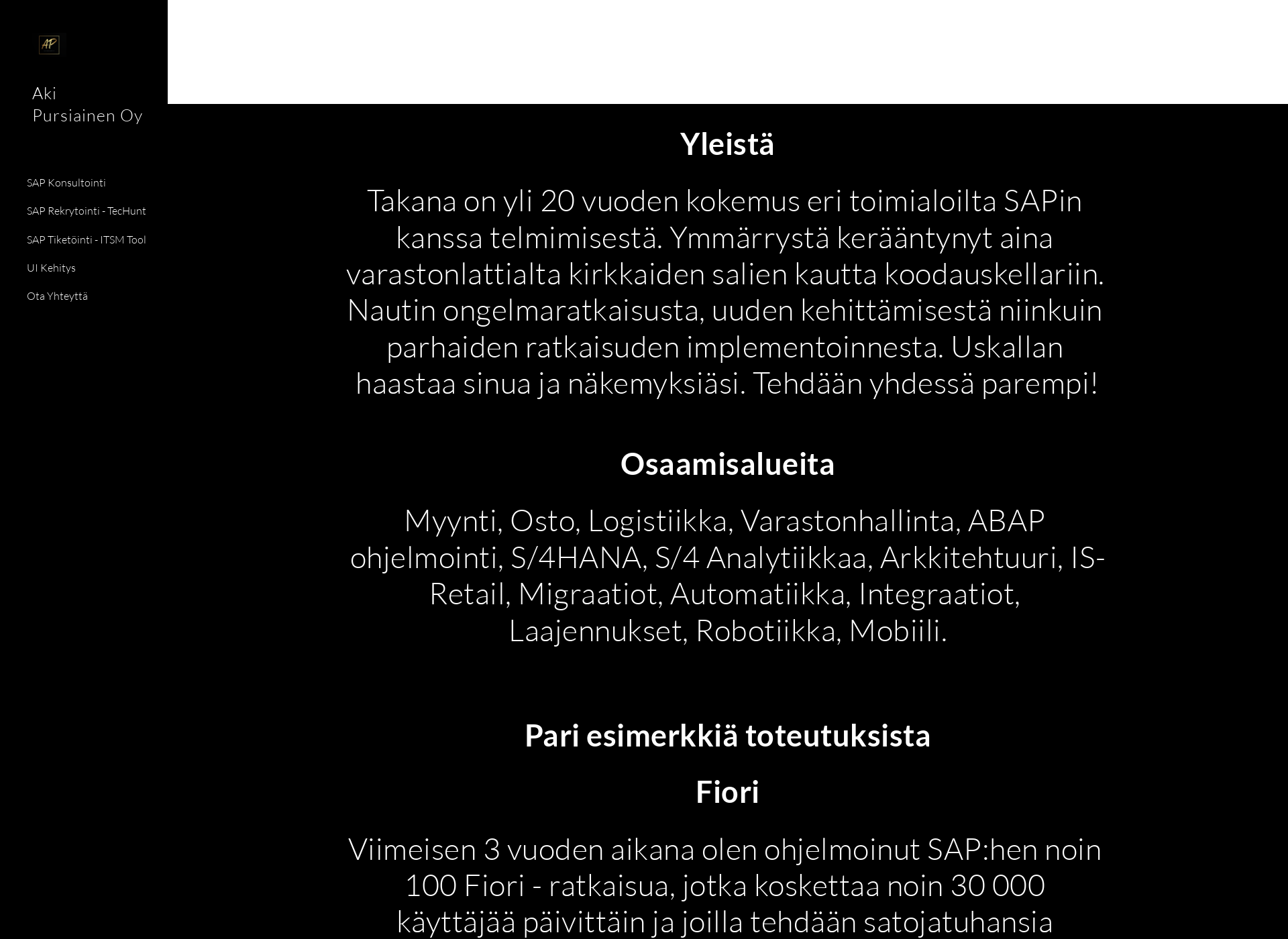 Screenshot for akipursiainen.com