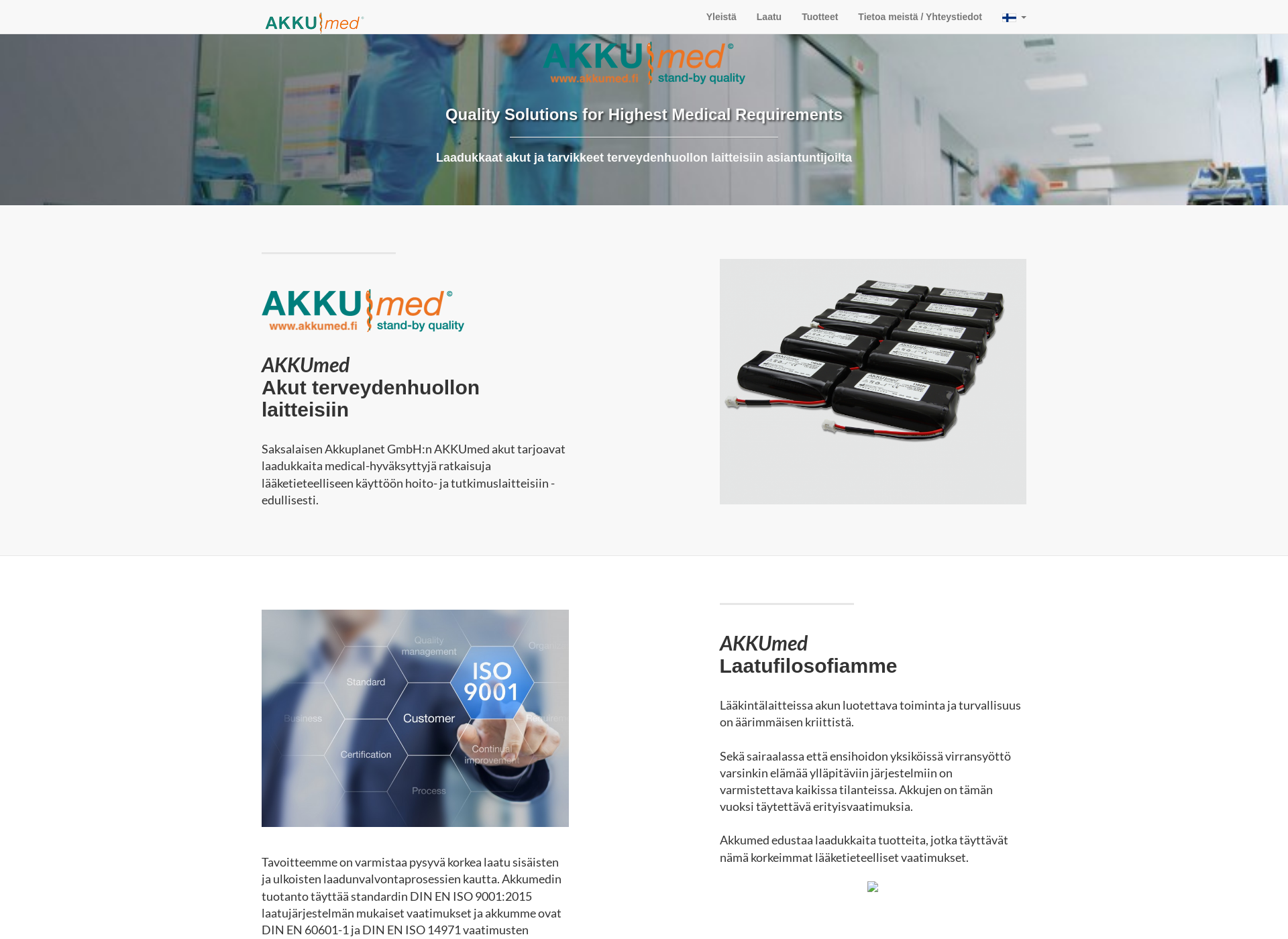 Skärmdump för akkumed.fi