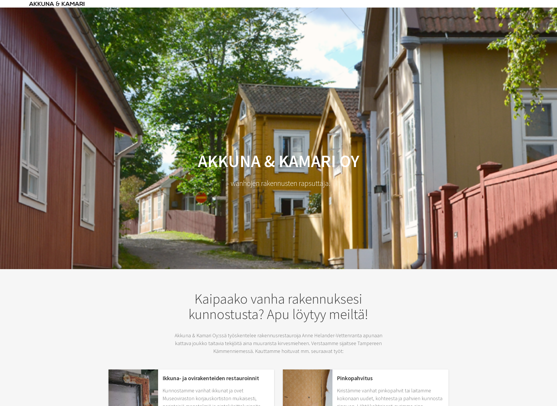 Skärmdump för akkunakamari.fi