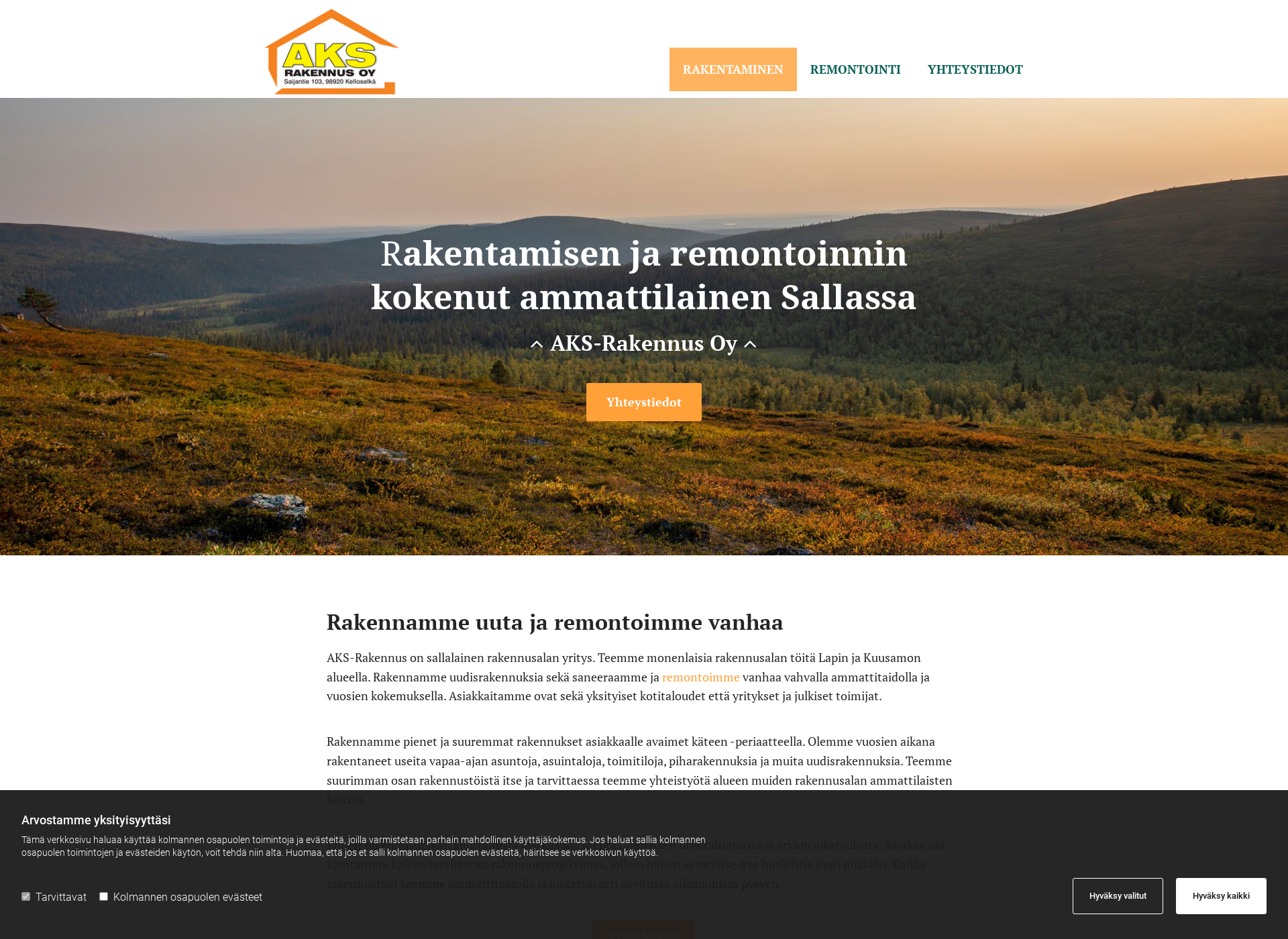 Screenshot for aksrakennus.fi