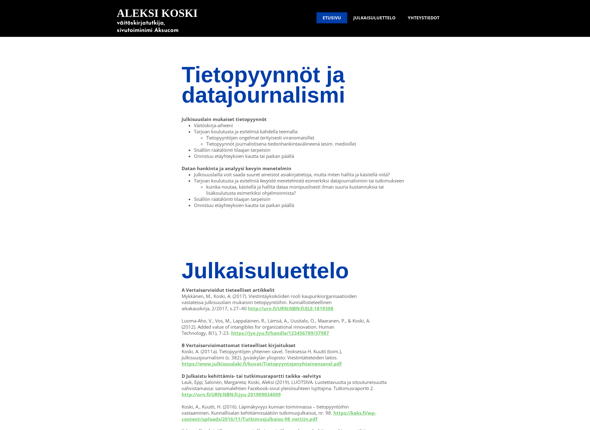 Screenshot for aksucom.fi
