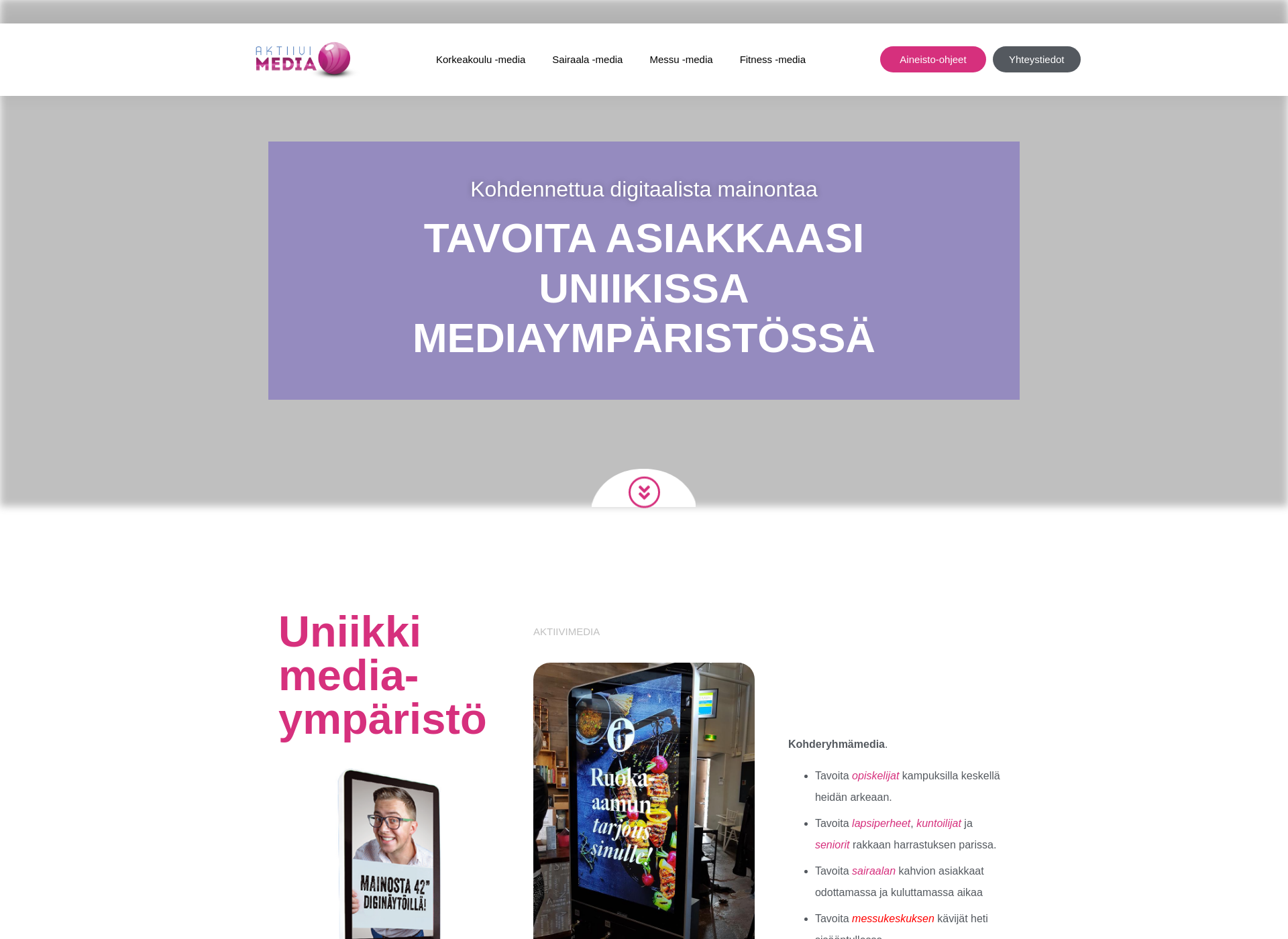 Skärmdump för aktiivimedia.fi