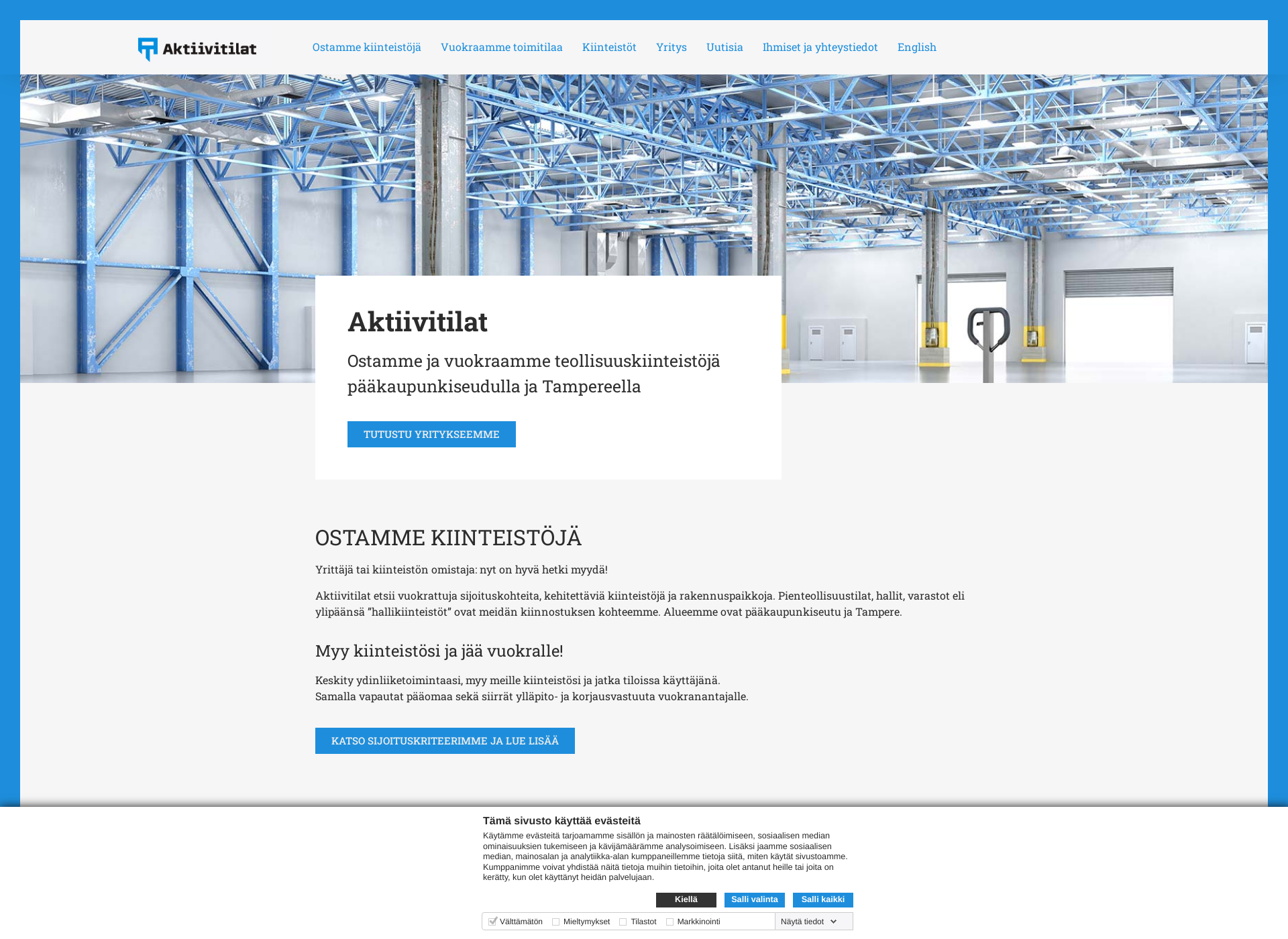 Screenshot for aktiivitilat.fi