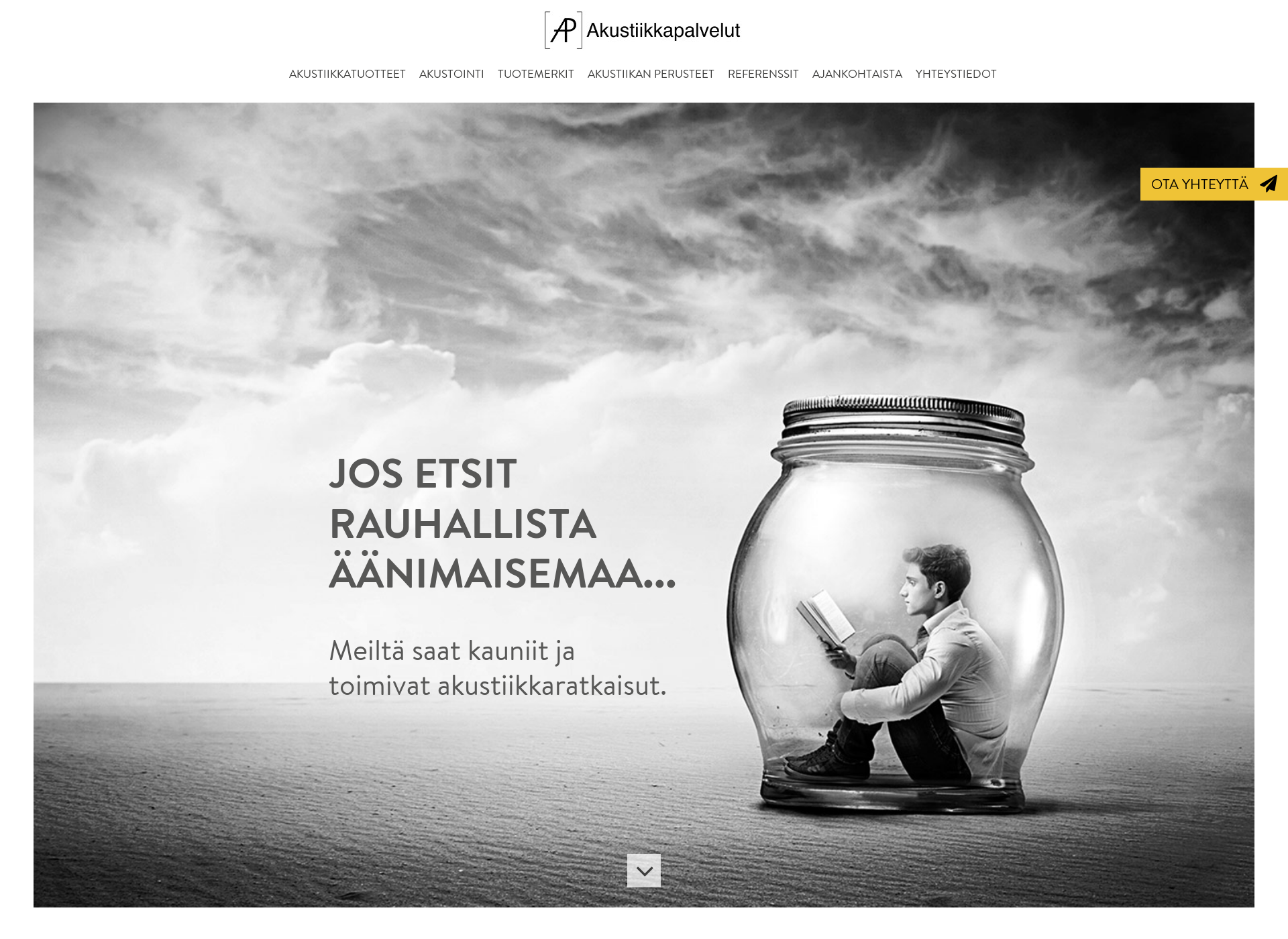 Skärmdump för akustiikkatuote.fi
