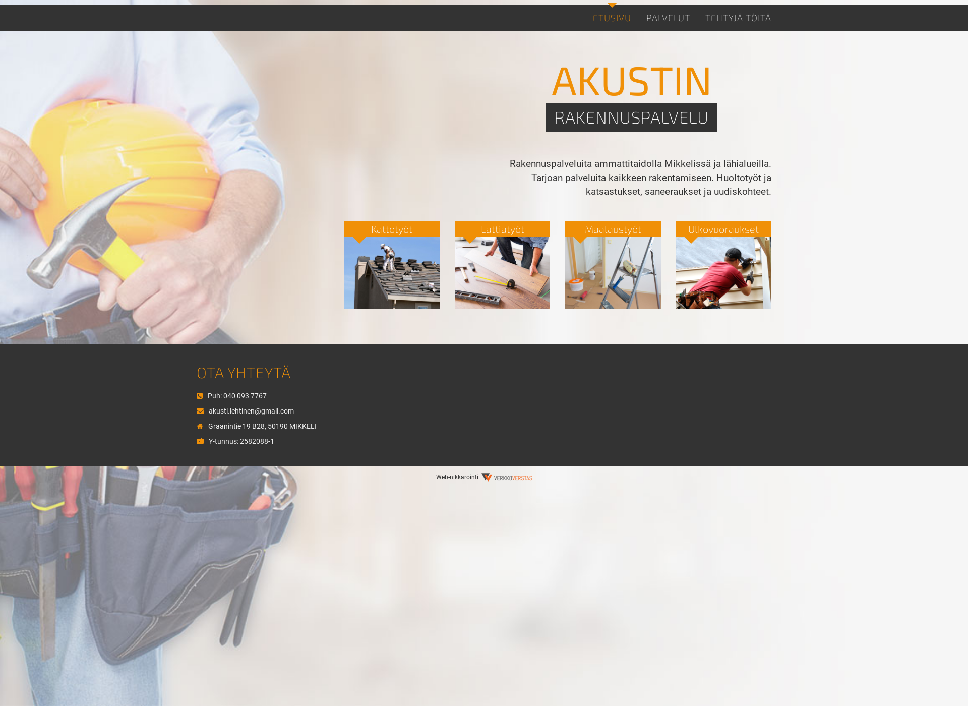Screenshot for akustinrakennuspalvelu.fi