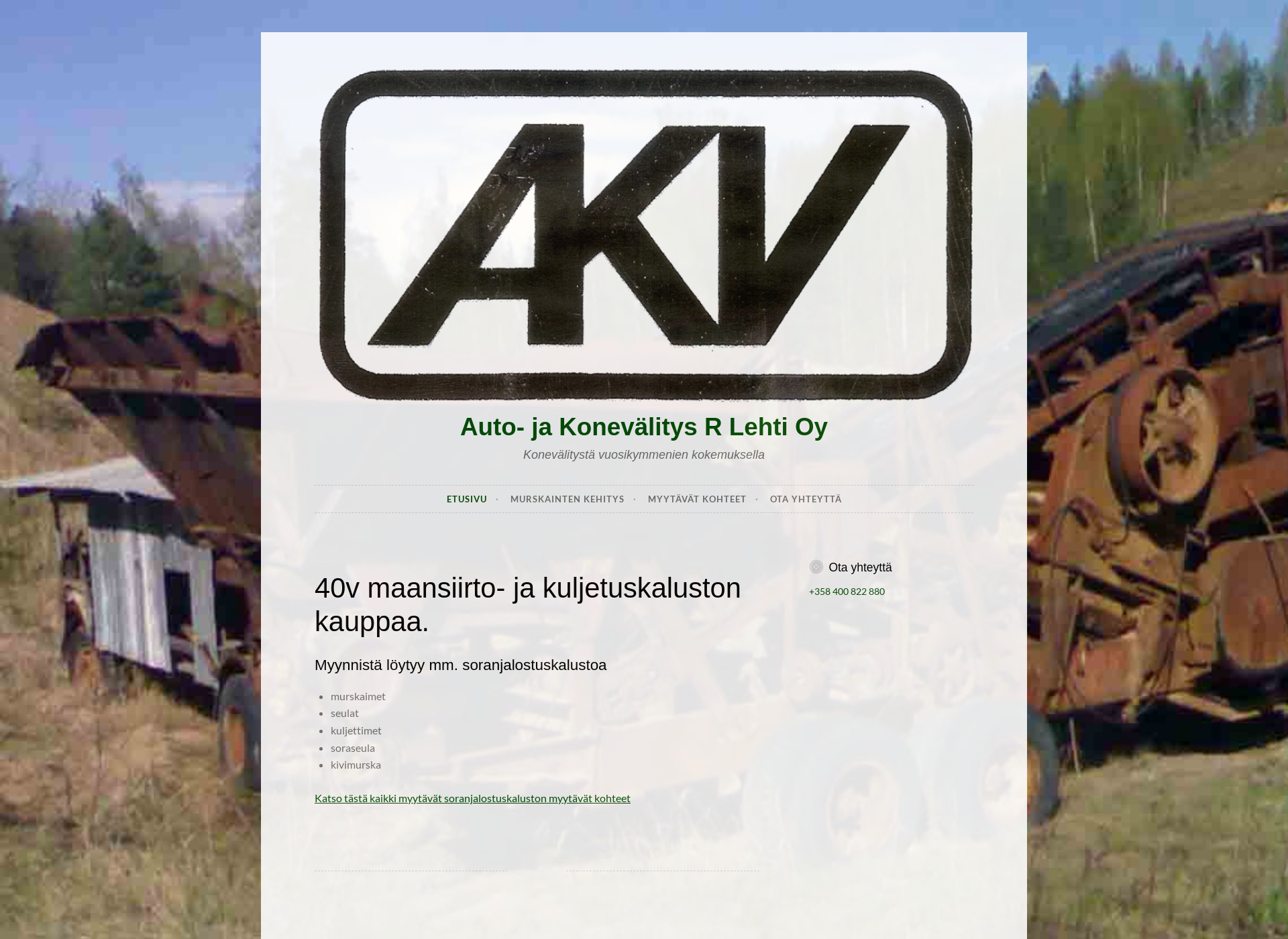Skärmdump för akvr.fi