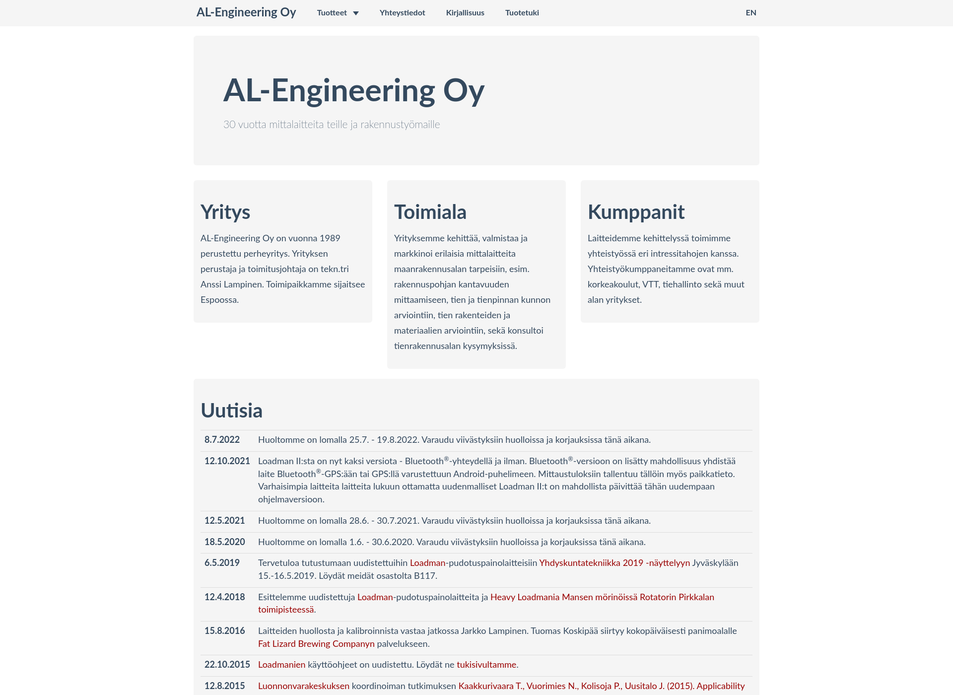 Näyttökuva al-engineering.fi