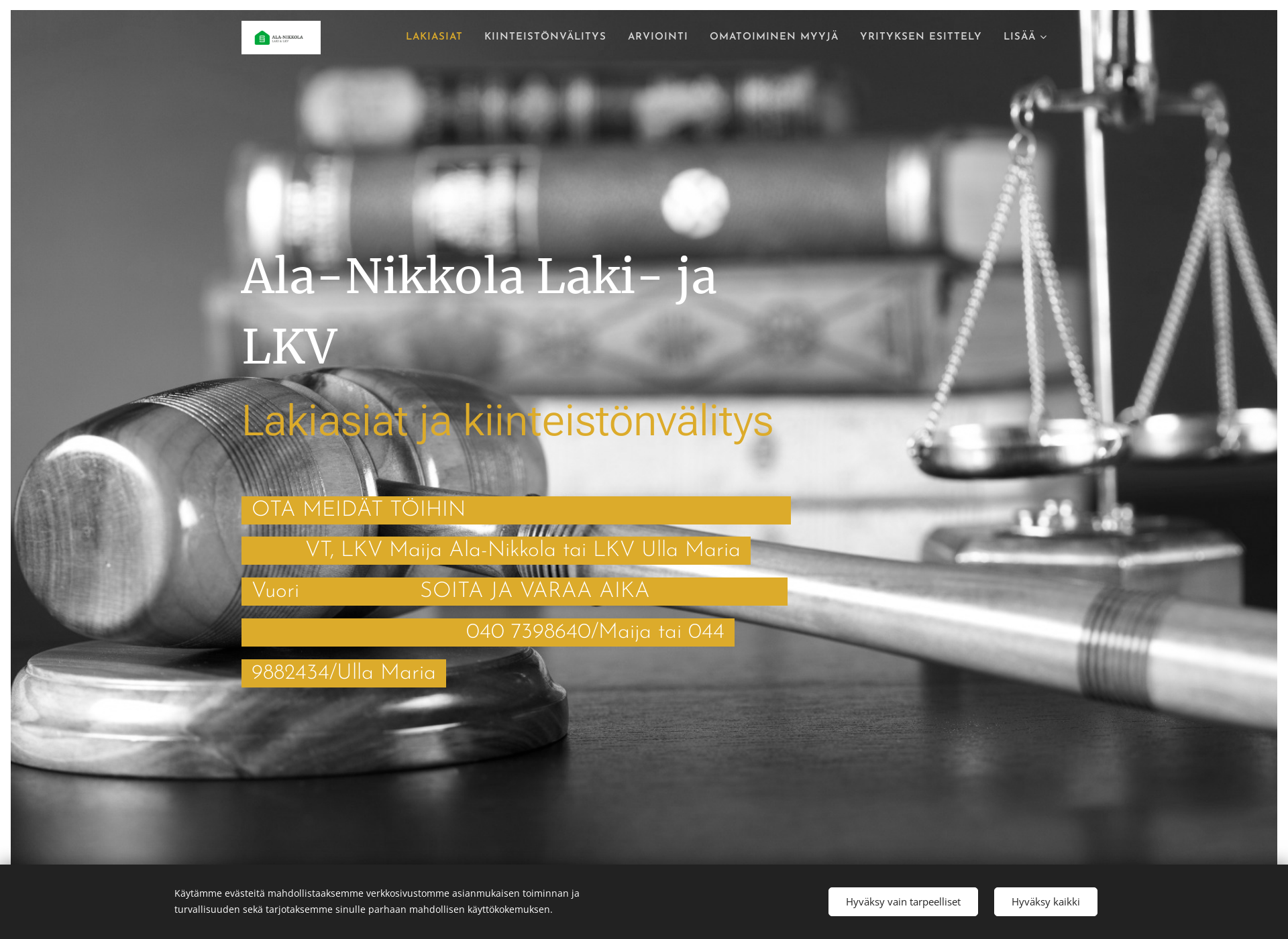 Skärmdump för ala-nikkola.fi