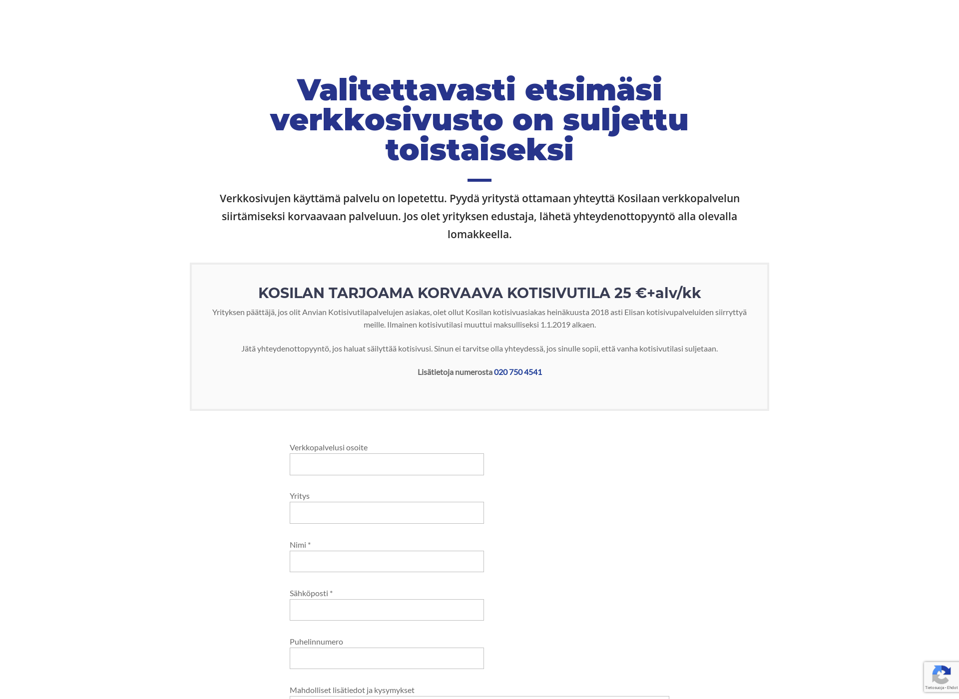 Skärmdump för alaharmankeskusta.fi
