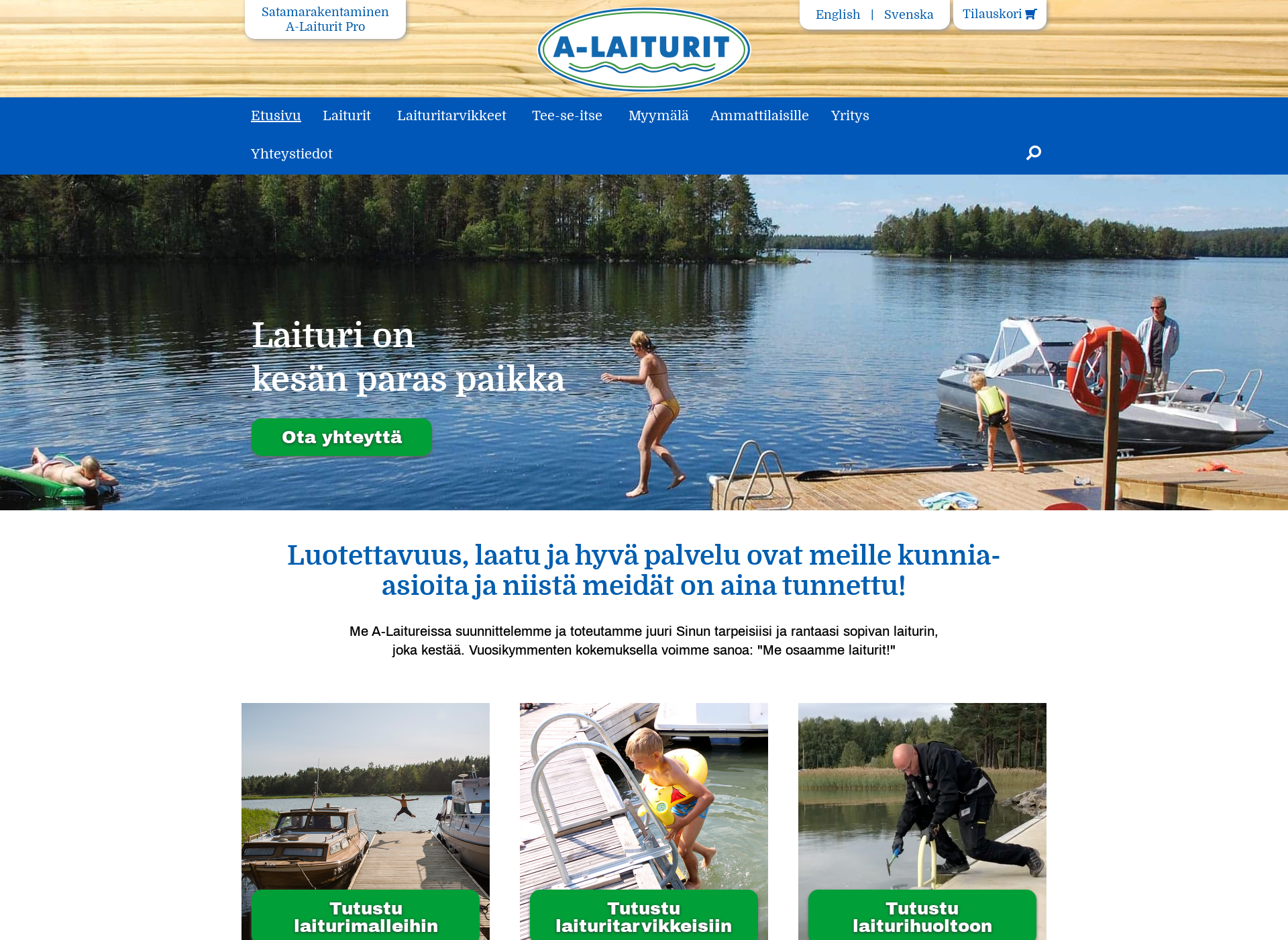 Skärmdump för alaiturit.fi
