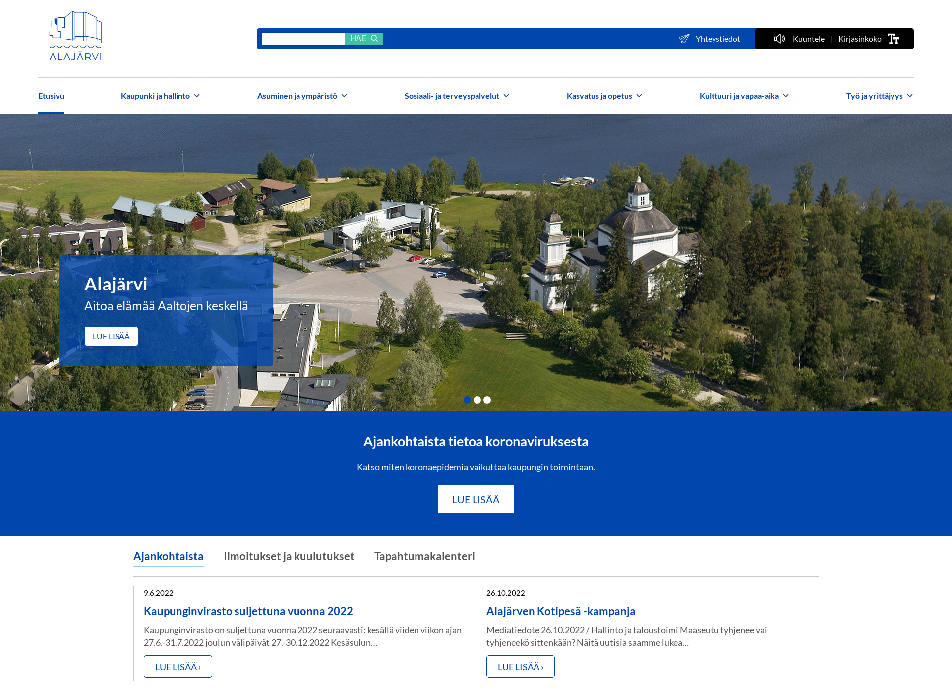 Screenshot for alajarvi.fi