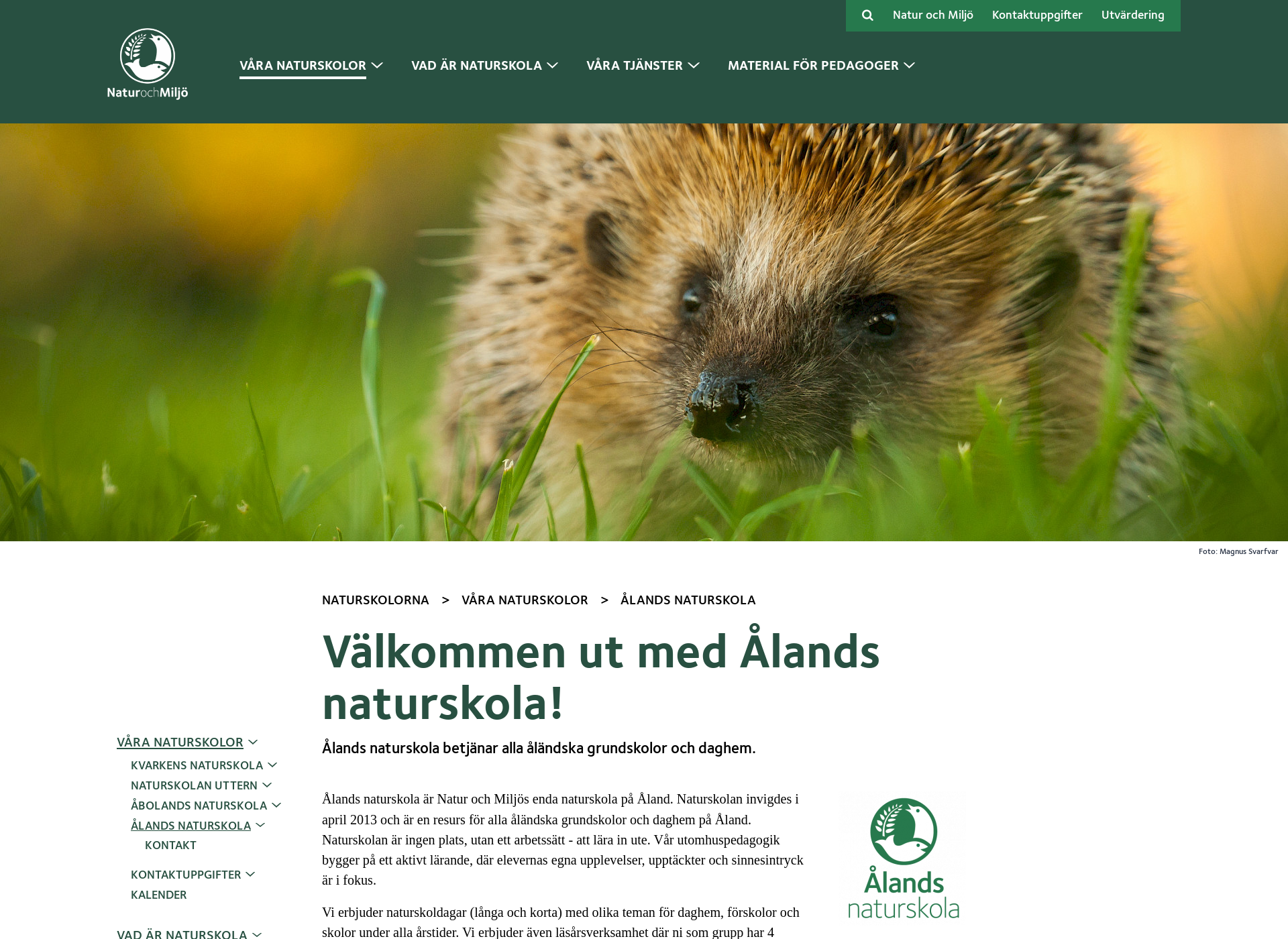 Screenshot for alandsnaturskola.fi