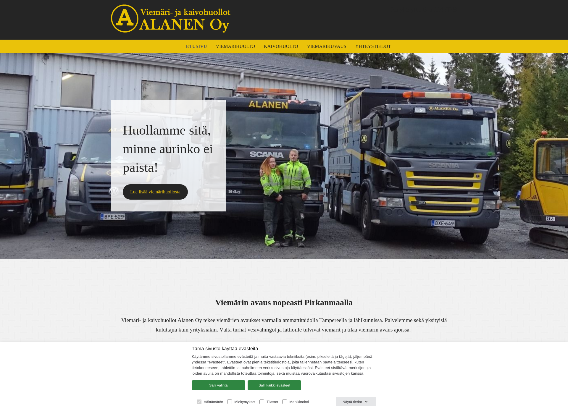 Skärmdump för alanenoy.fi