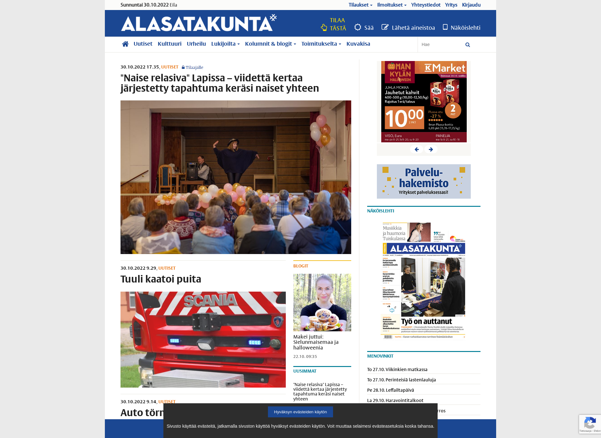 Skärmdump för alasatakunta.fi