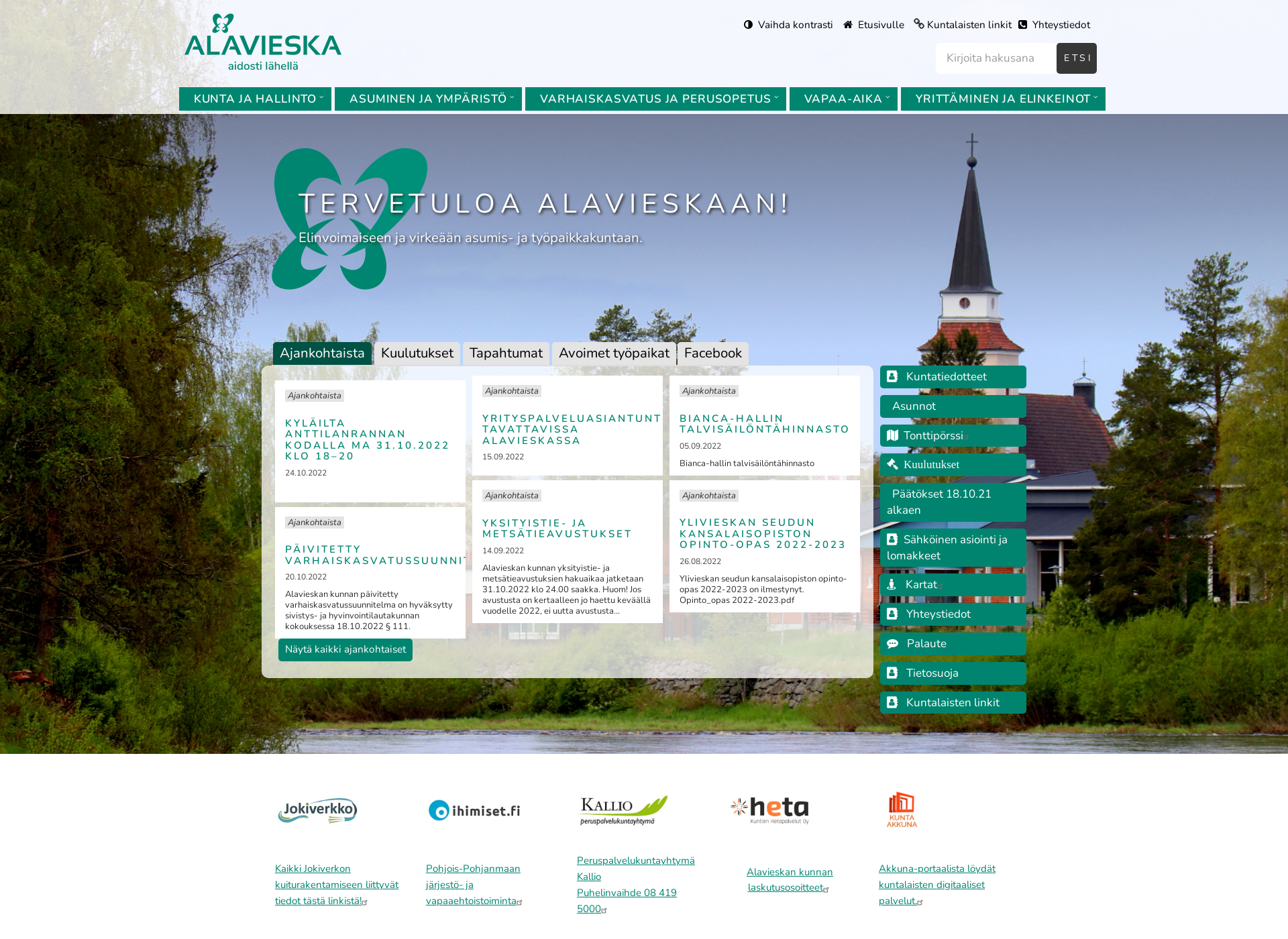 Screenshot for alavieska.fi