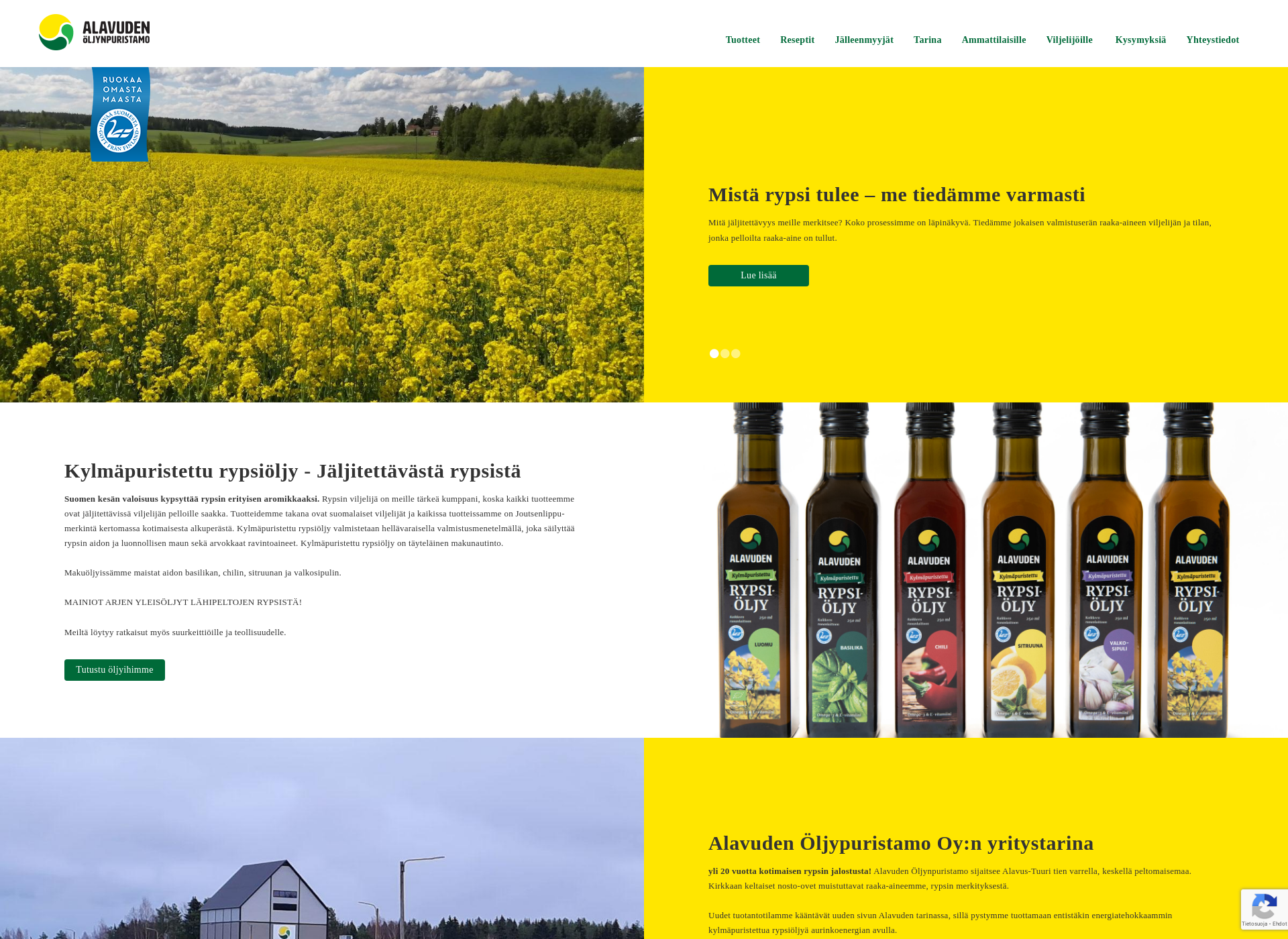 Screenshot for alavudenoljynpuristamo.fi
