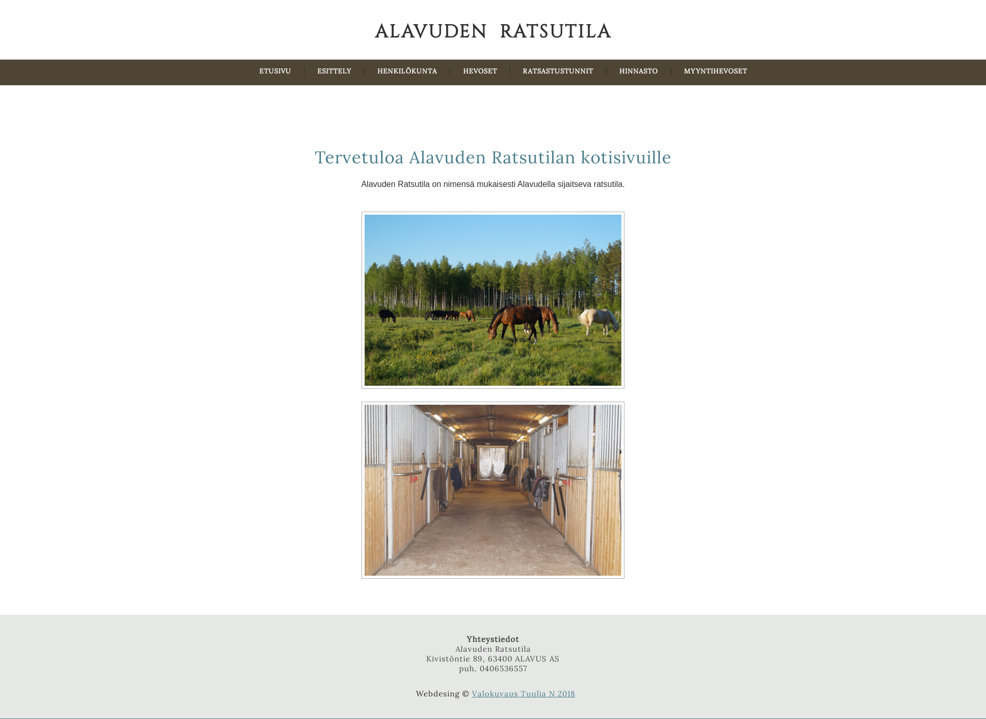 Screenshot for alavudenratsutila.fi