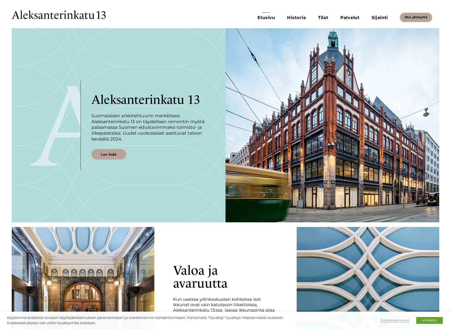 Skärmdump för aleksanterinkatu13.fi