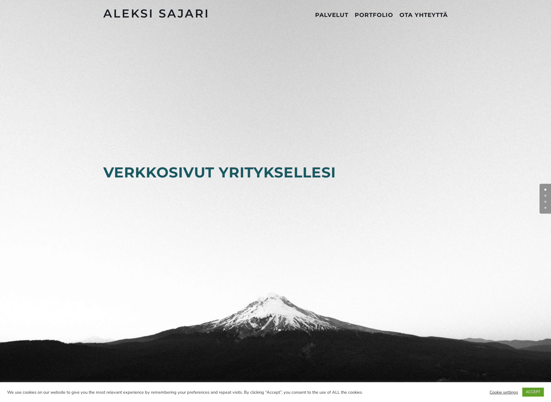 Skärmdump för aleksisajari.fi