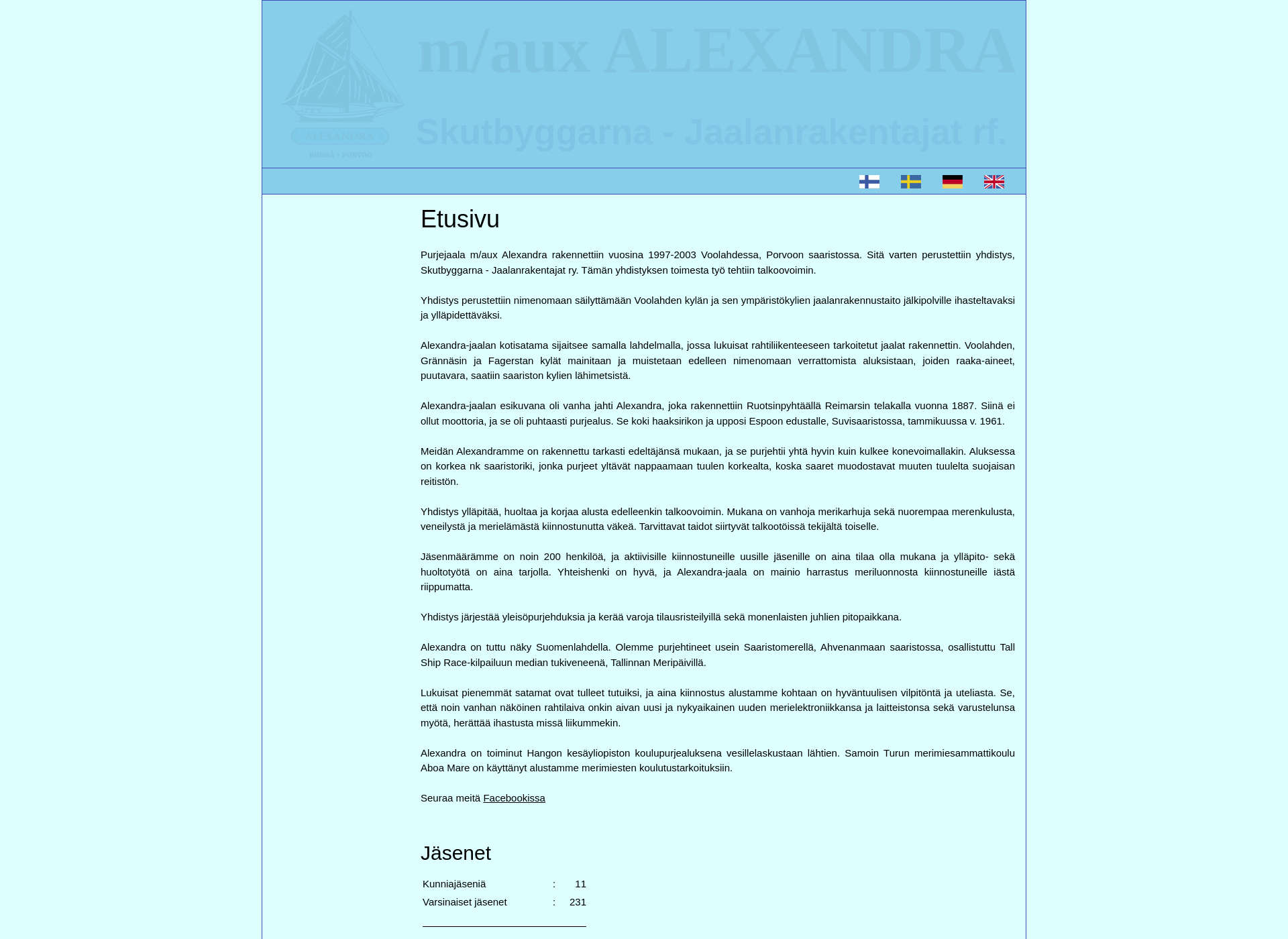 Skärmdump för alexandra-skutan.fi