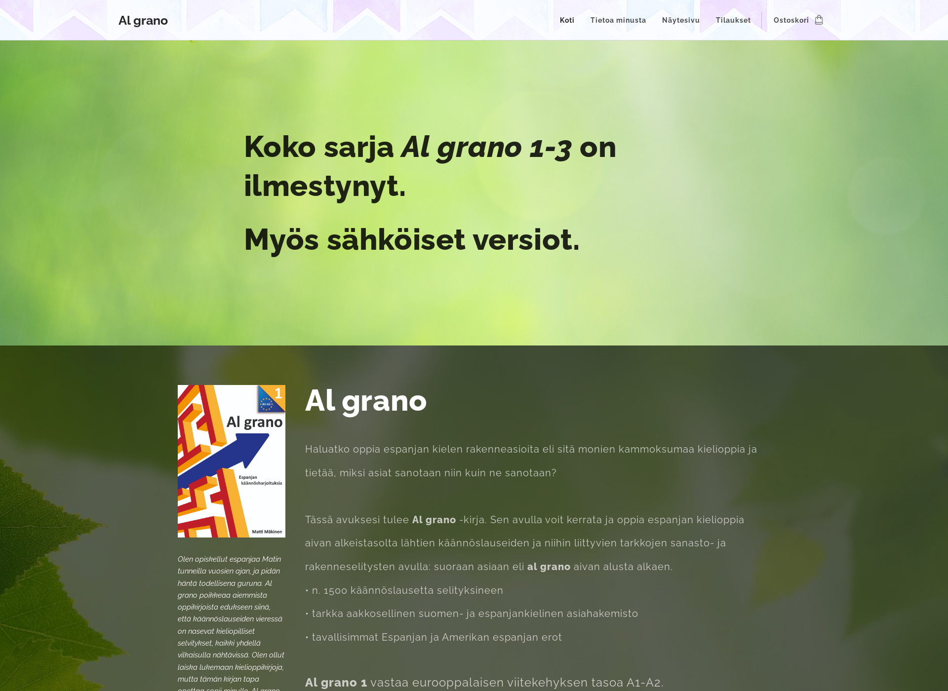 Skärmdump för algrano.fi