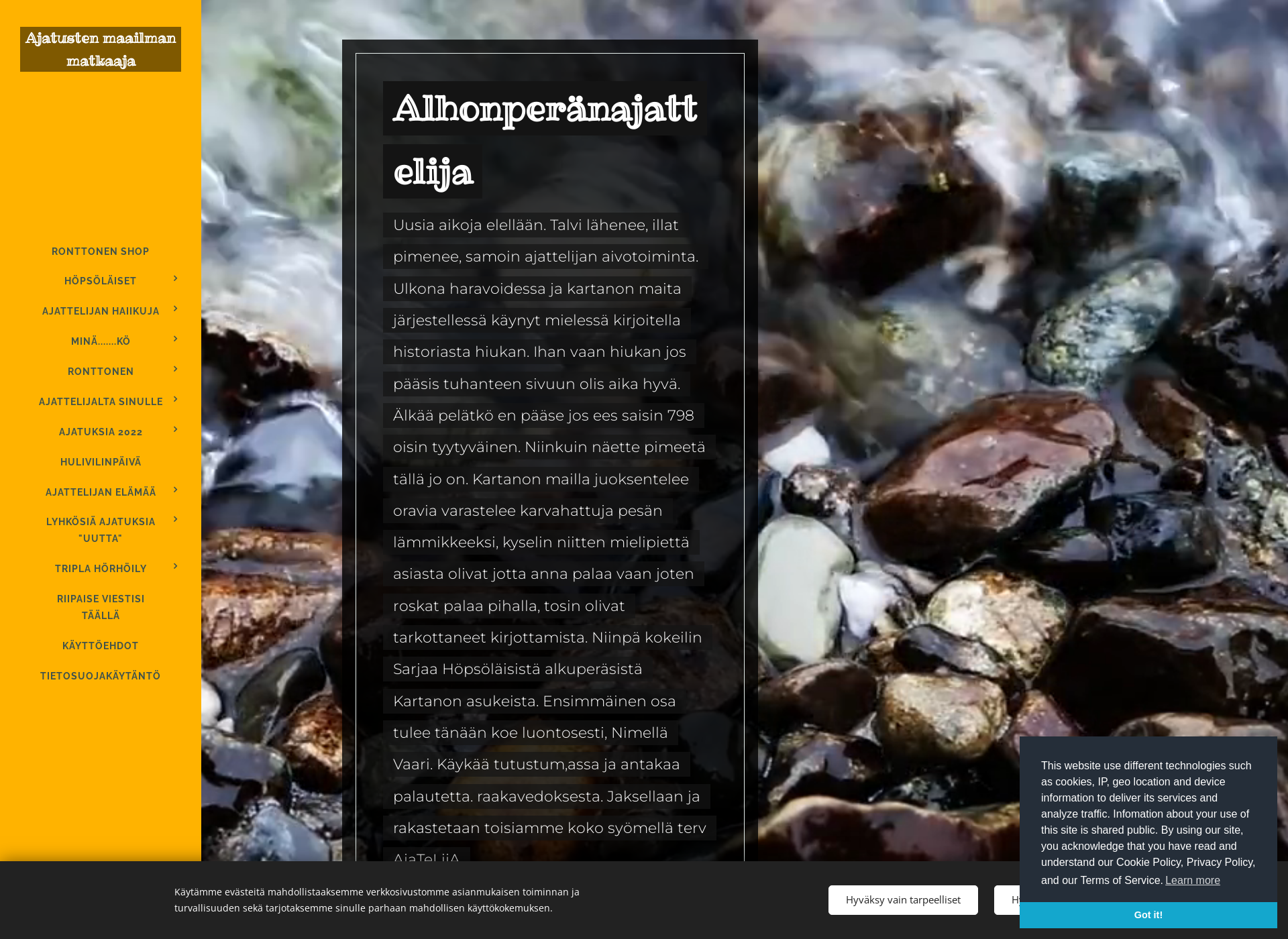 Skärmdump för alhonperanajattelija.fi