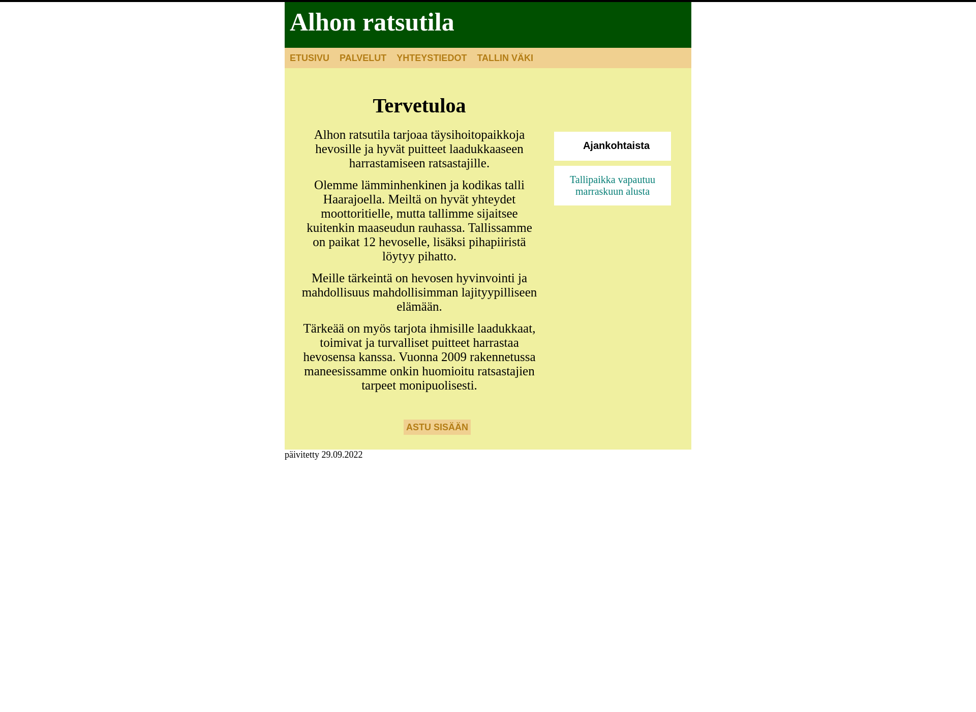 Screenshot for alhonratsutila.fi
