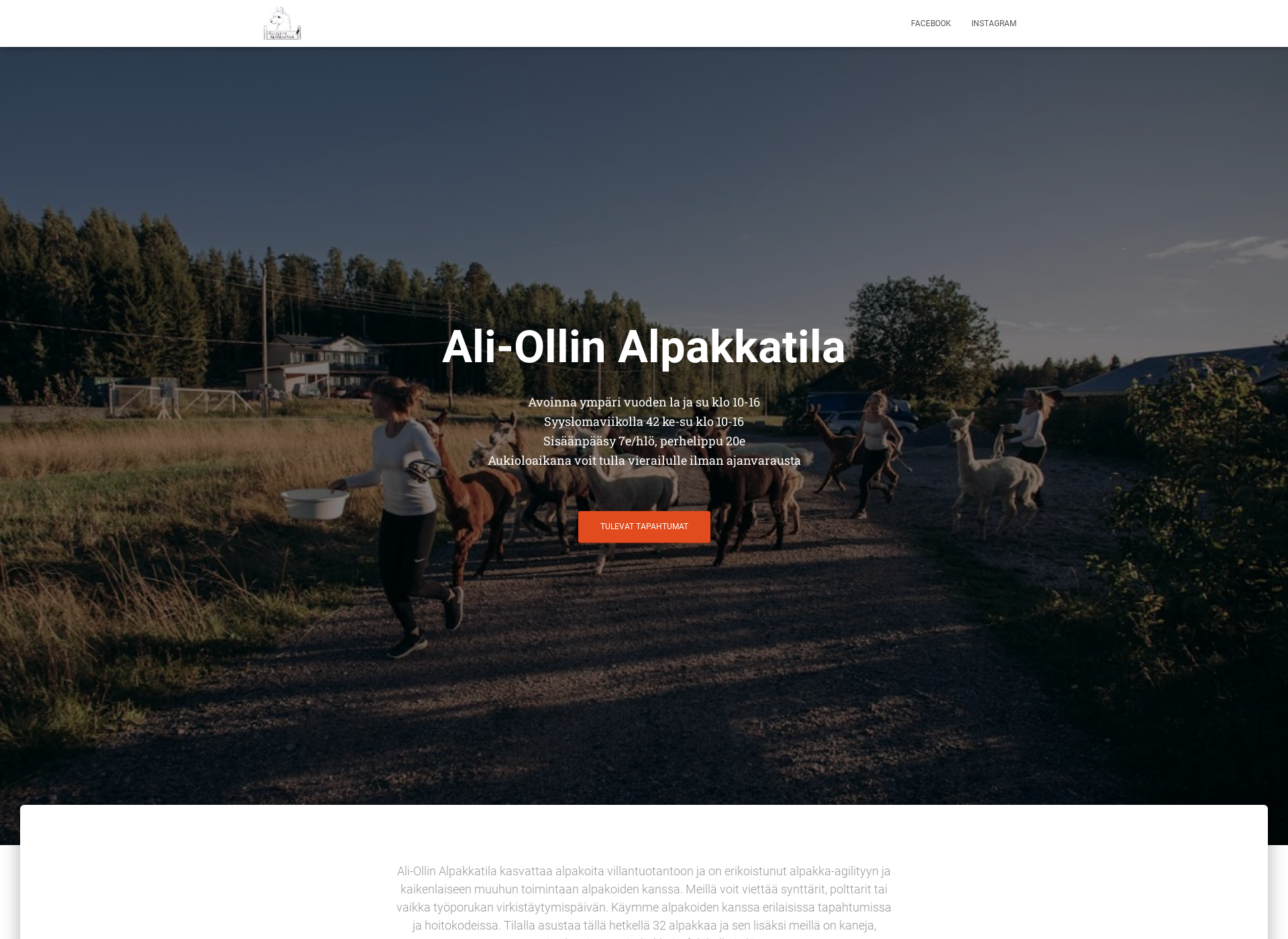 Skärmdump för aliollinalpakkatila.fi