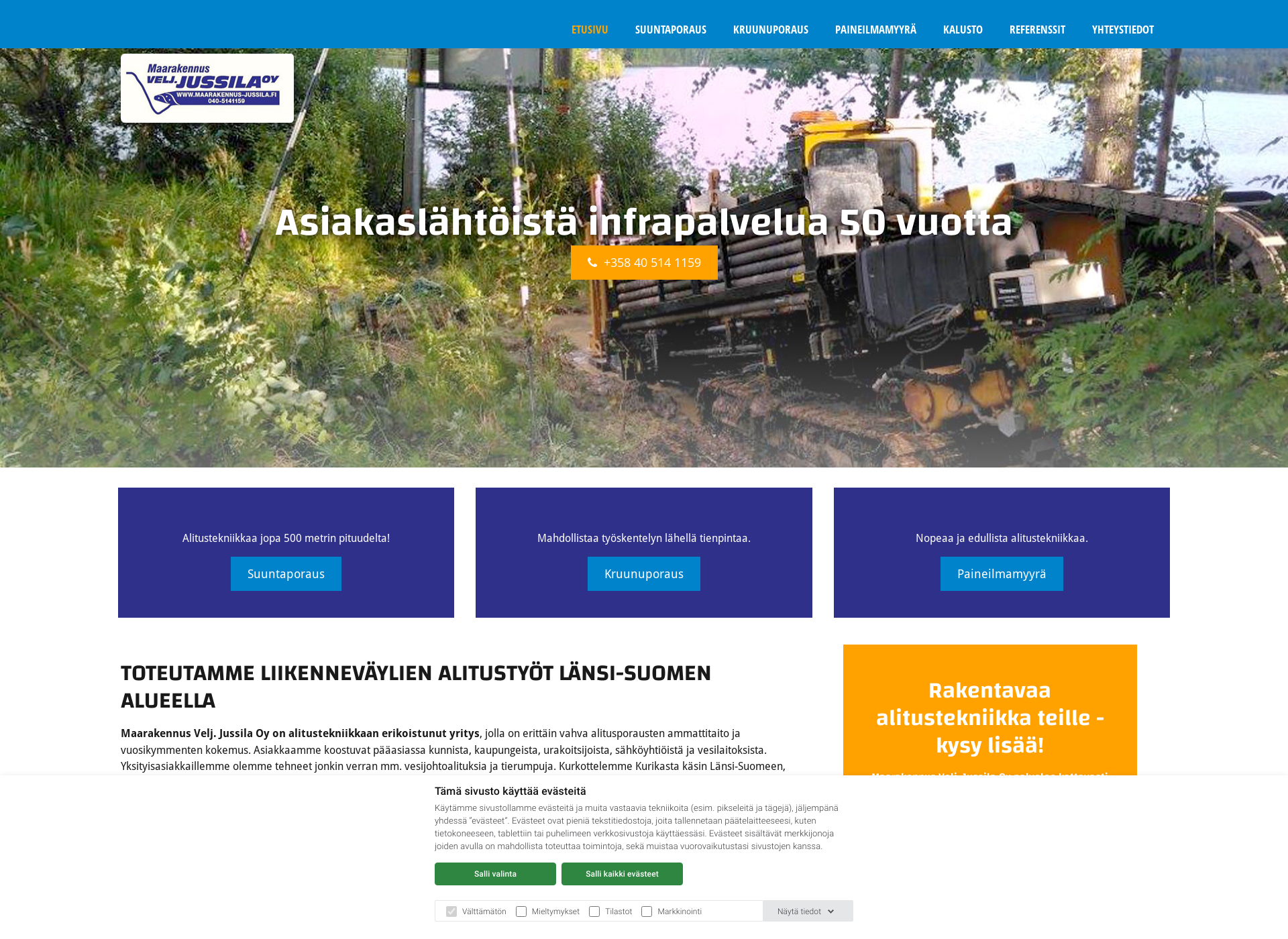 Skärmdump för alitusporaus.fi