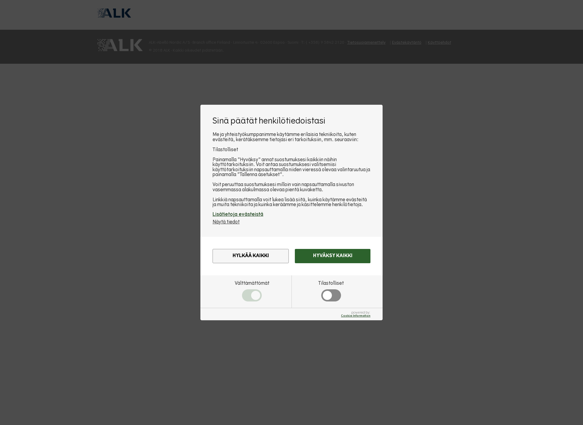 Screenshot for alk-allergy.fi