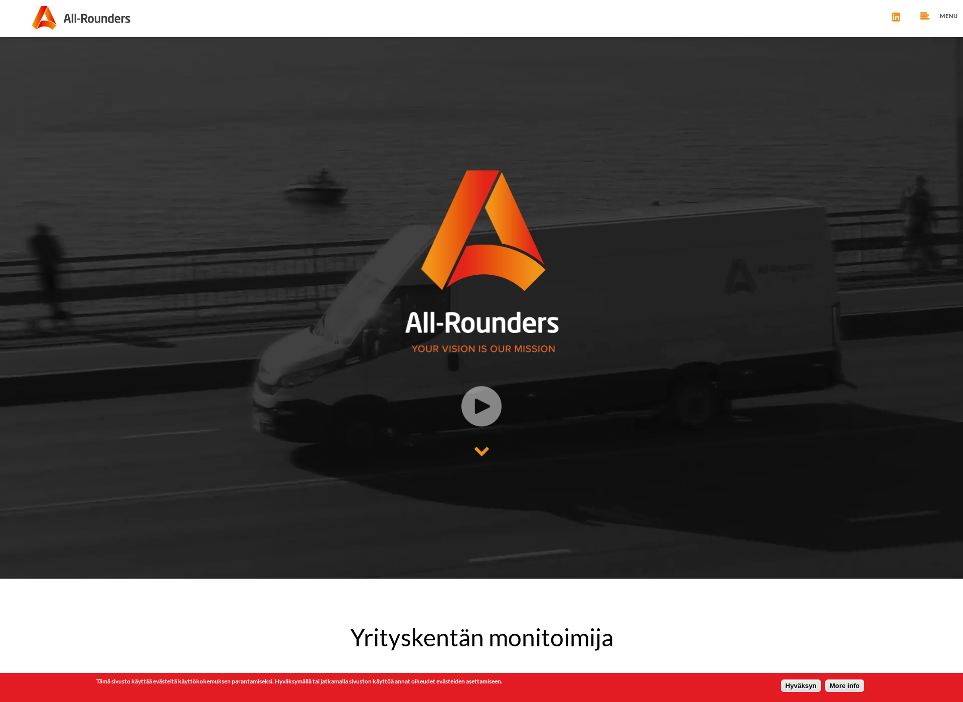 Skärmdump för all-rounders.fi