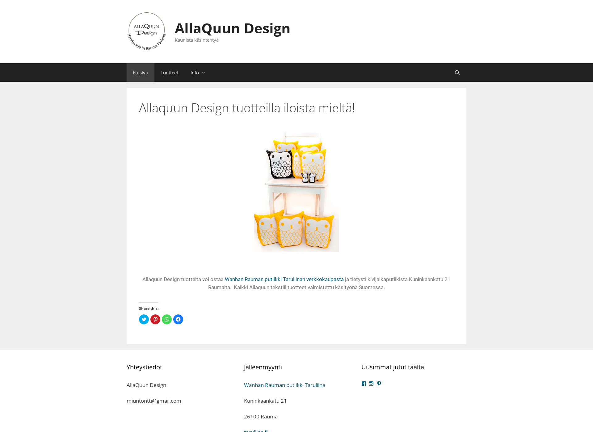 Screenshot for allaquundesign.fi