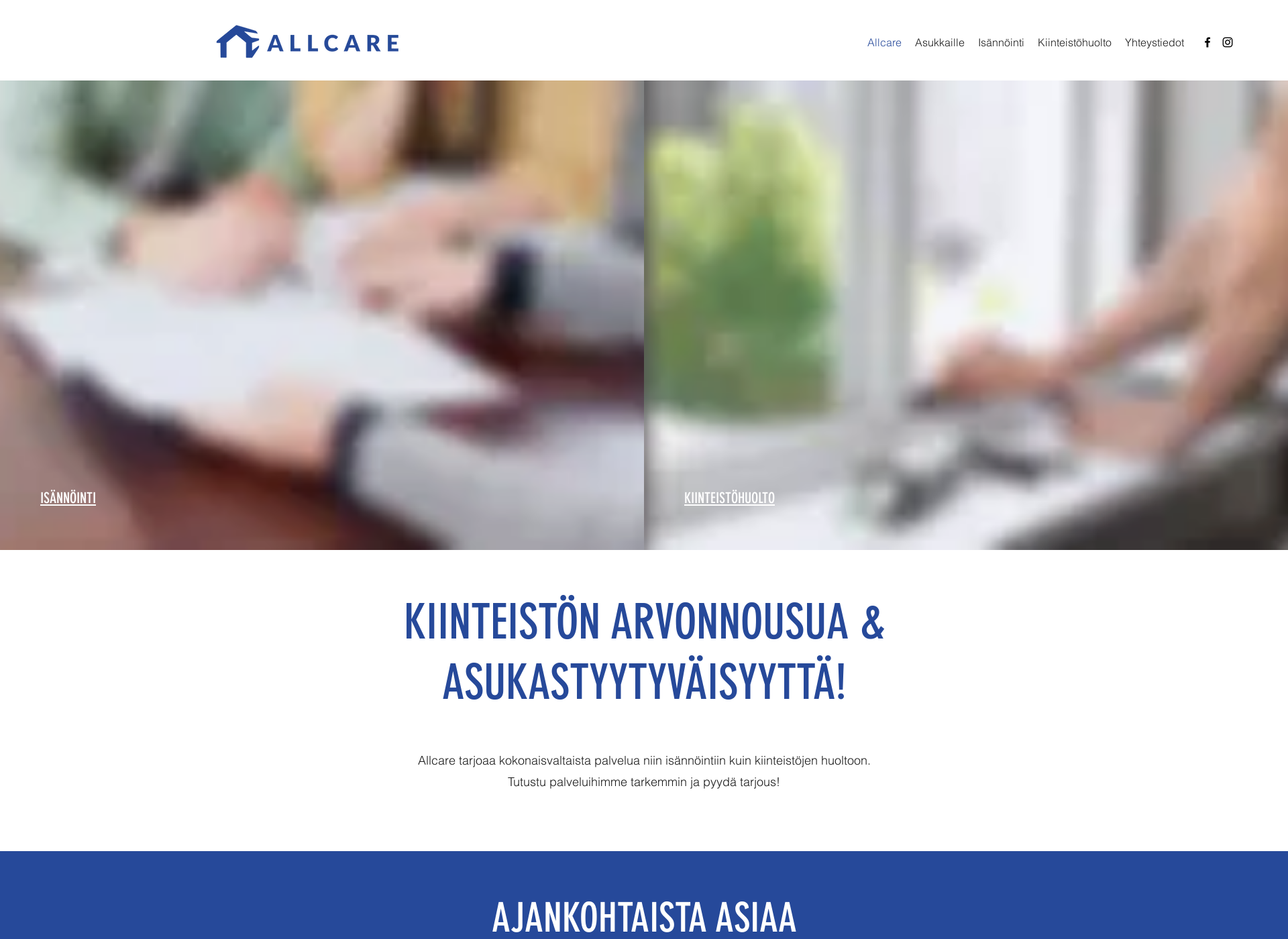 Skärmdump för allcare.fi