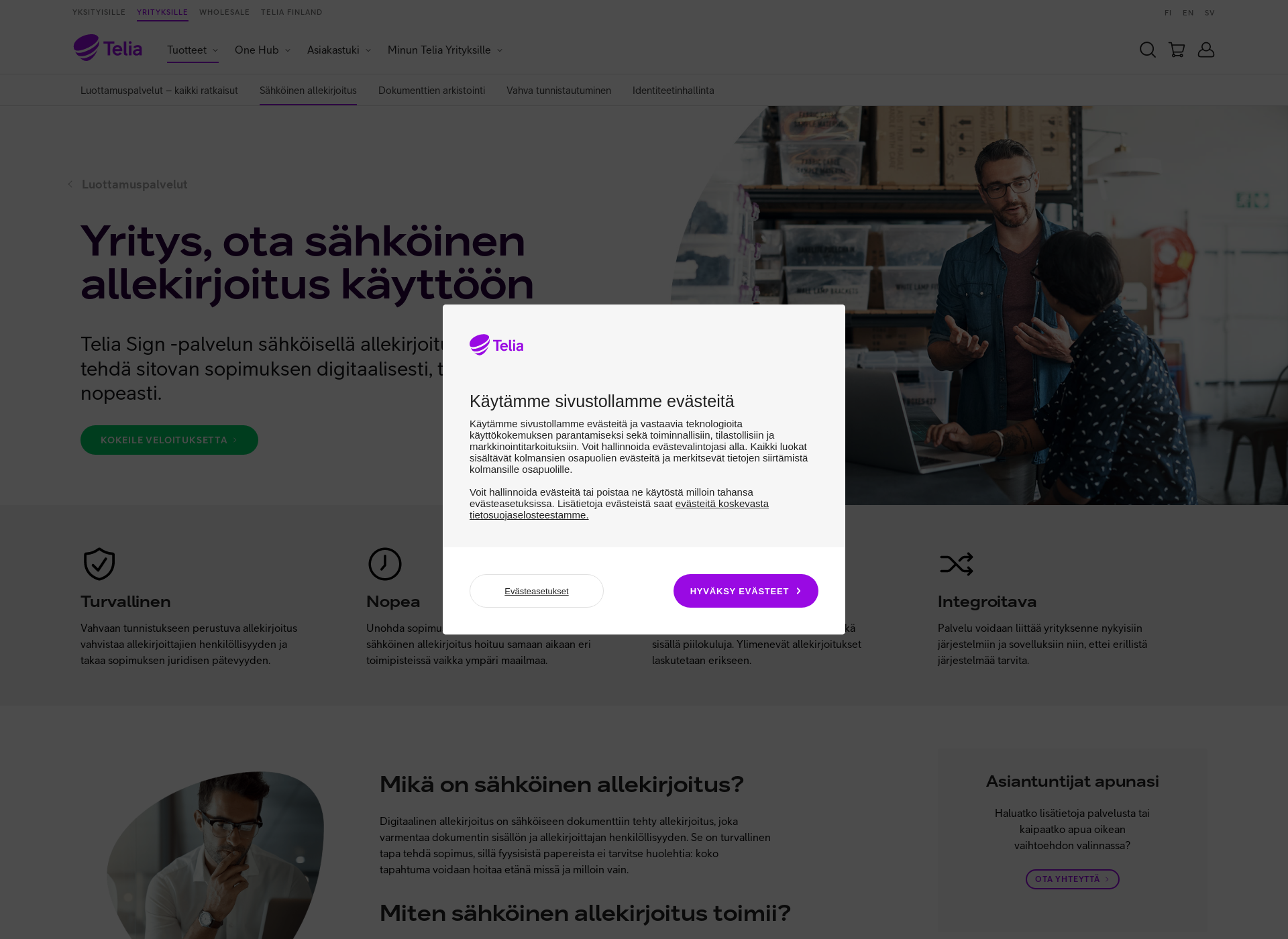 Screenshot for allekirjoituspalvelu.fi