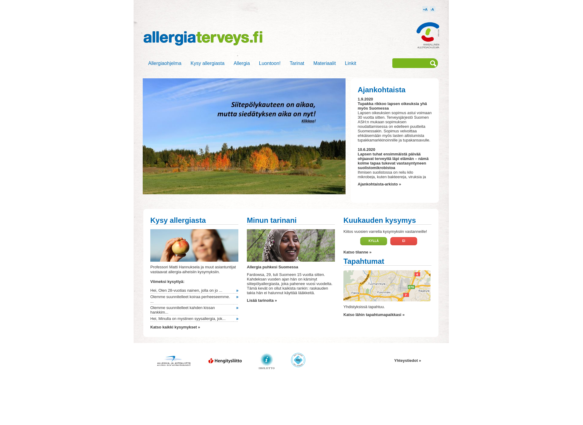 Screenshot for allergiaterveys.fi