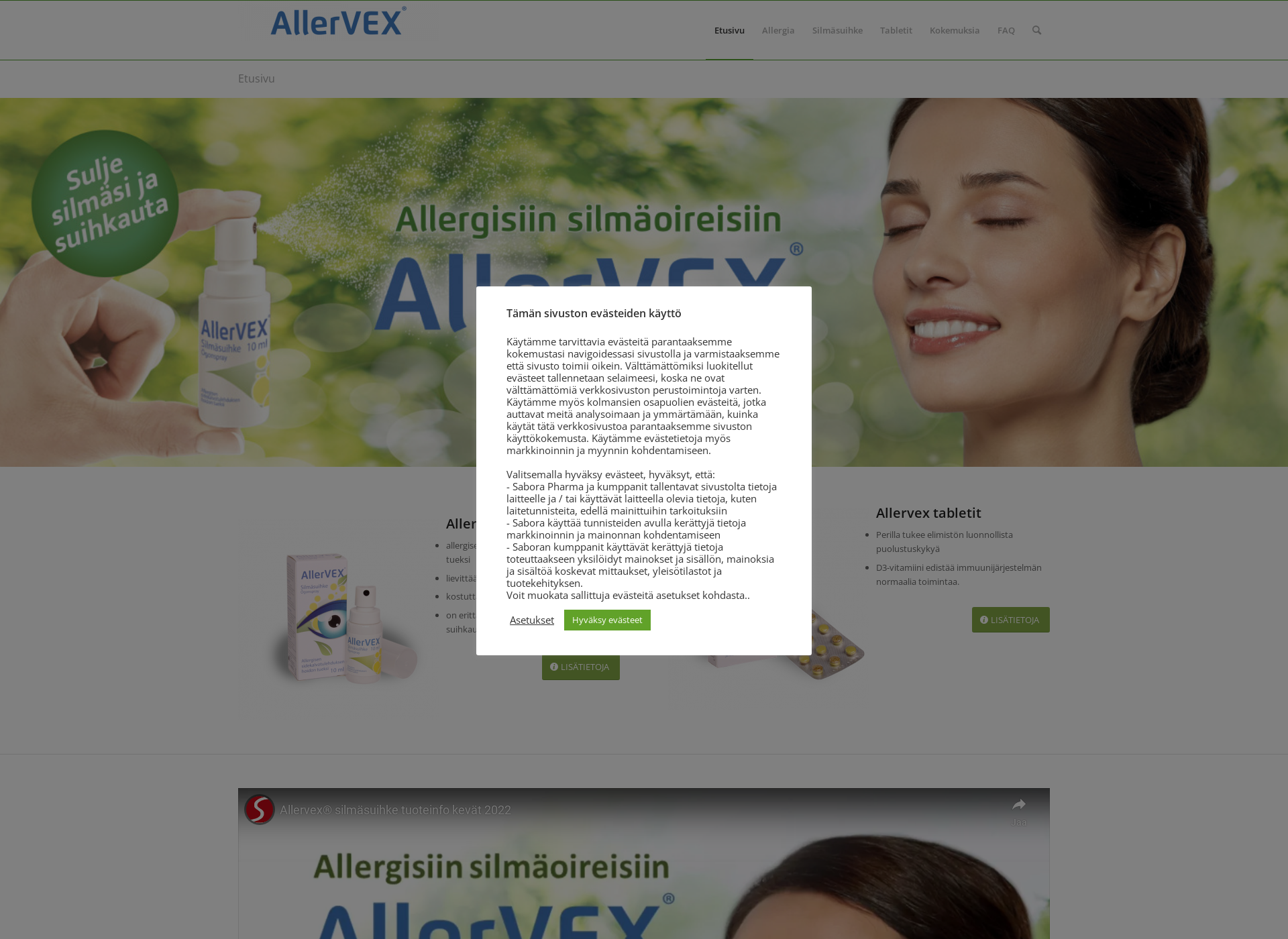 Screenshot for allervex.fi