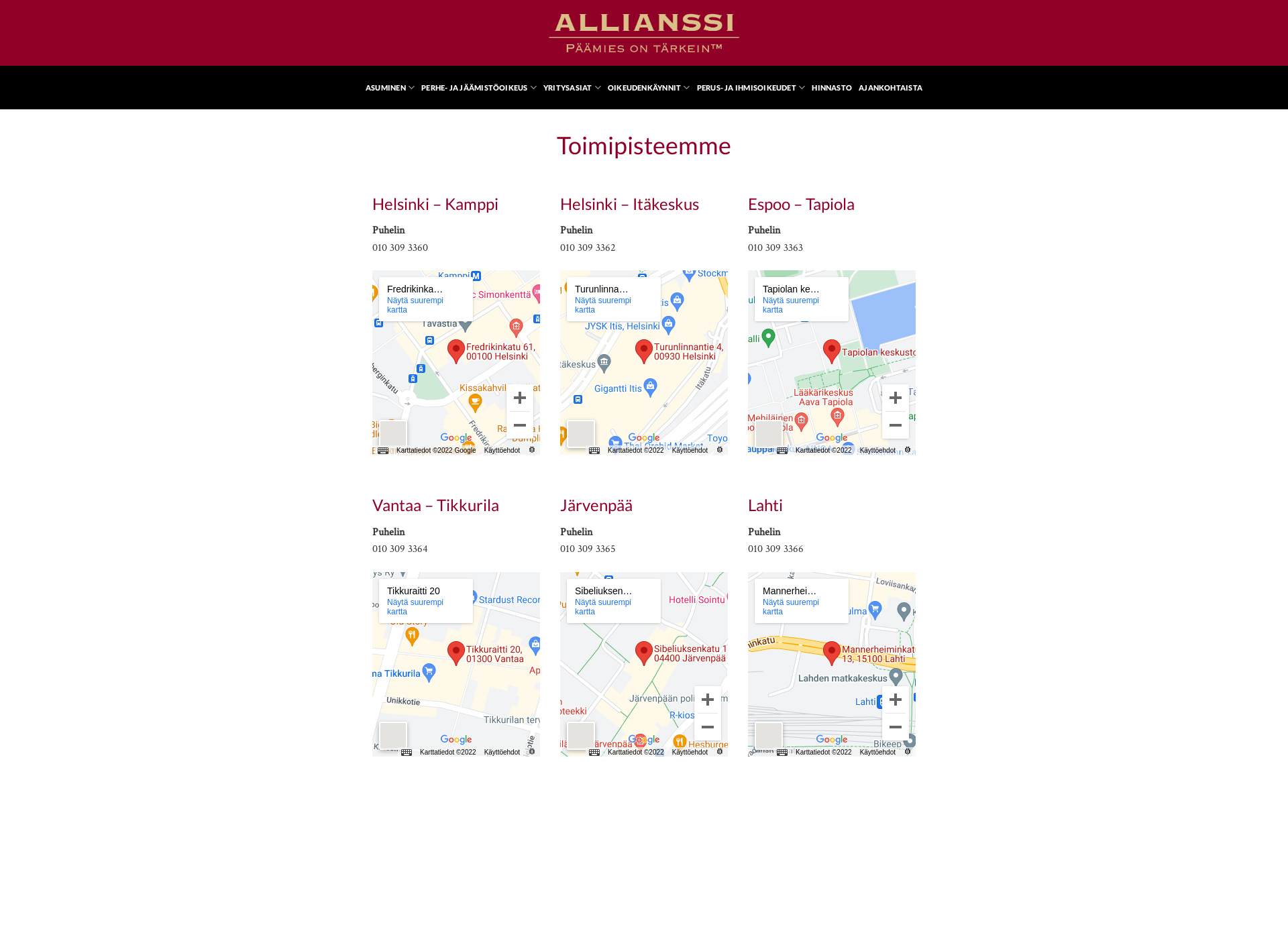 Screenshot for allianssi.fi