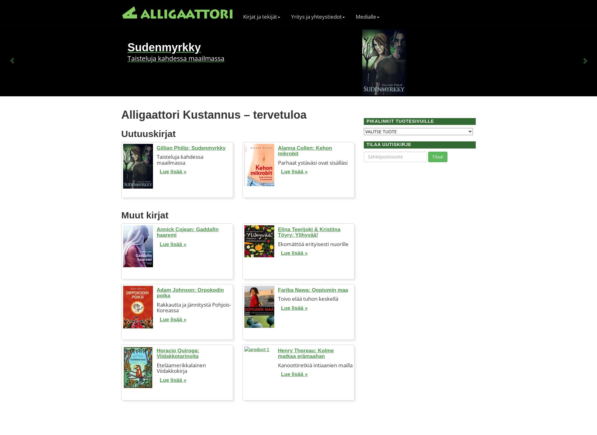 Screenshot for alligaattorikustannus.fi