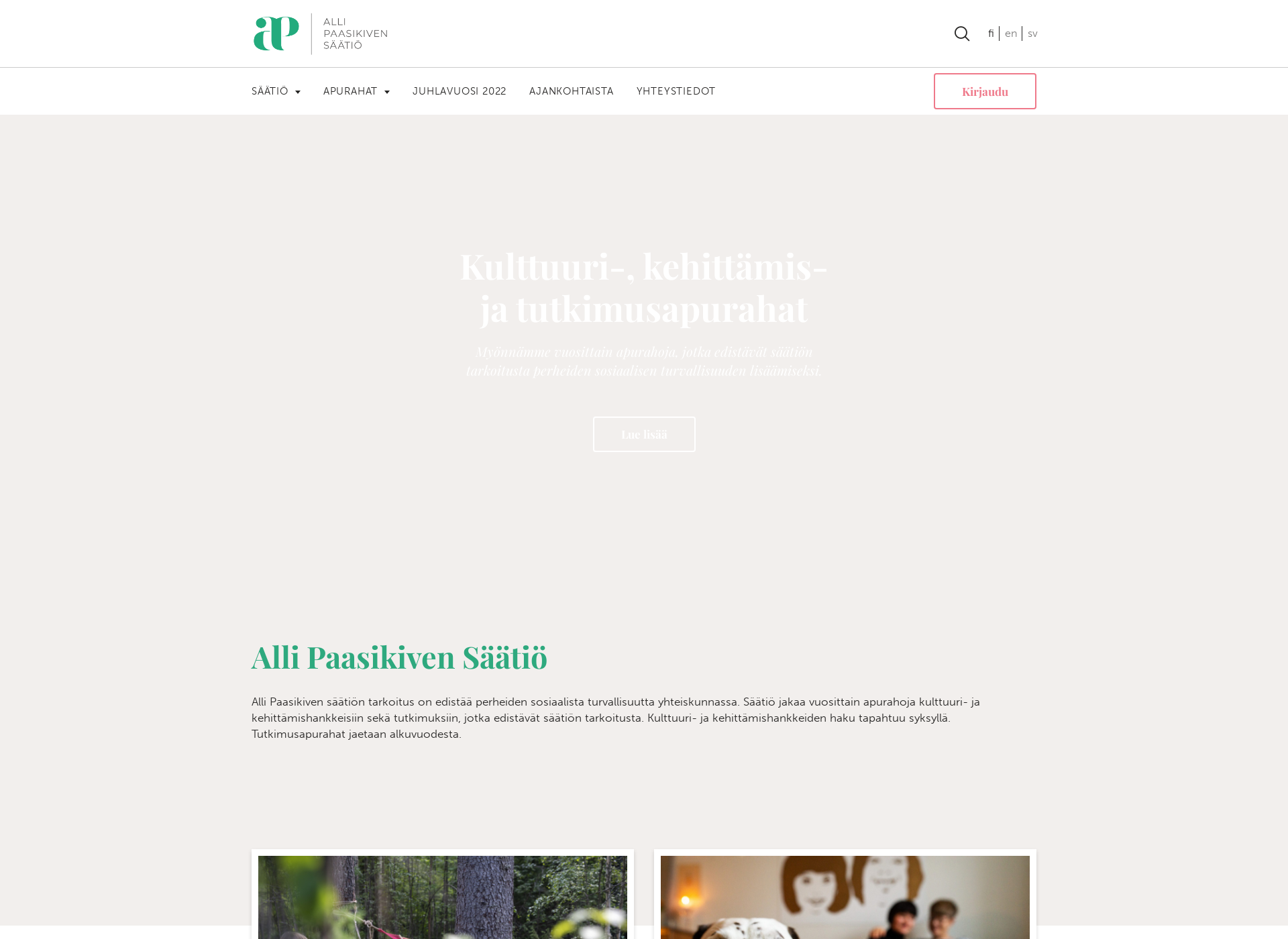 Skärmdump för allinsaatio.fi