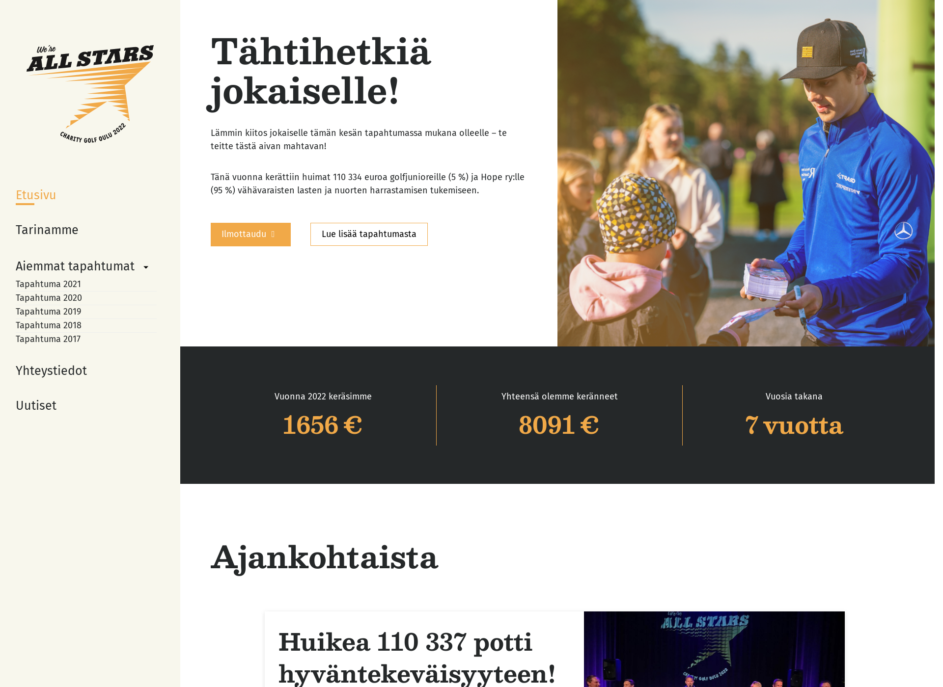 Näyttökuva allstarscharitygolf.fi