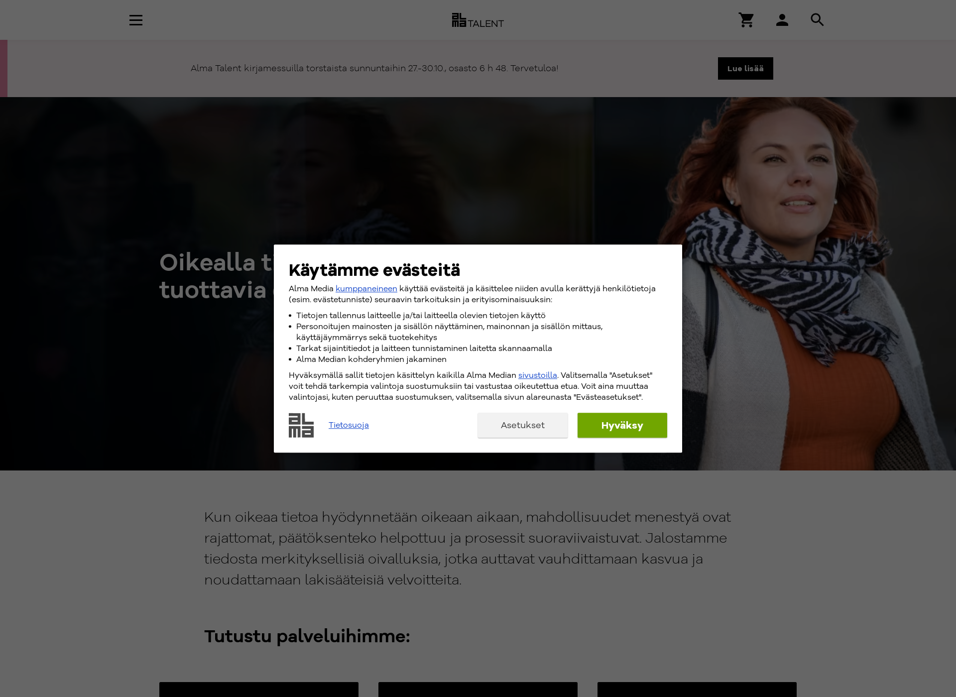 Screenshot for alma-talent.fi
