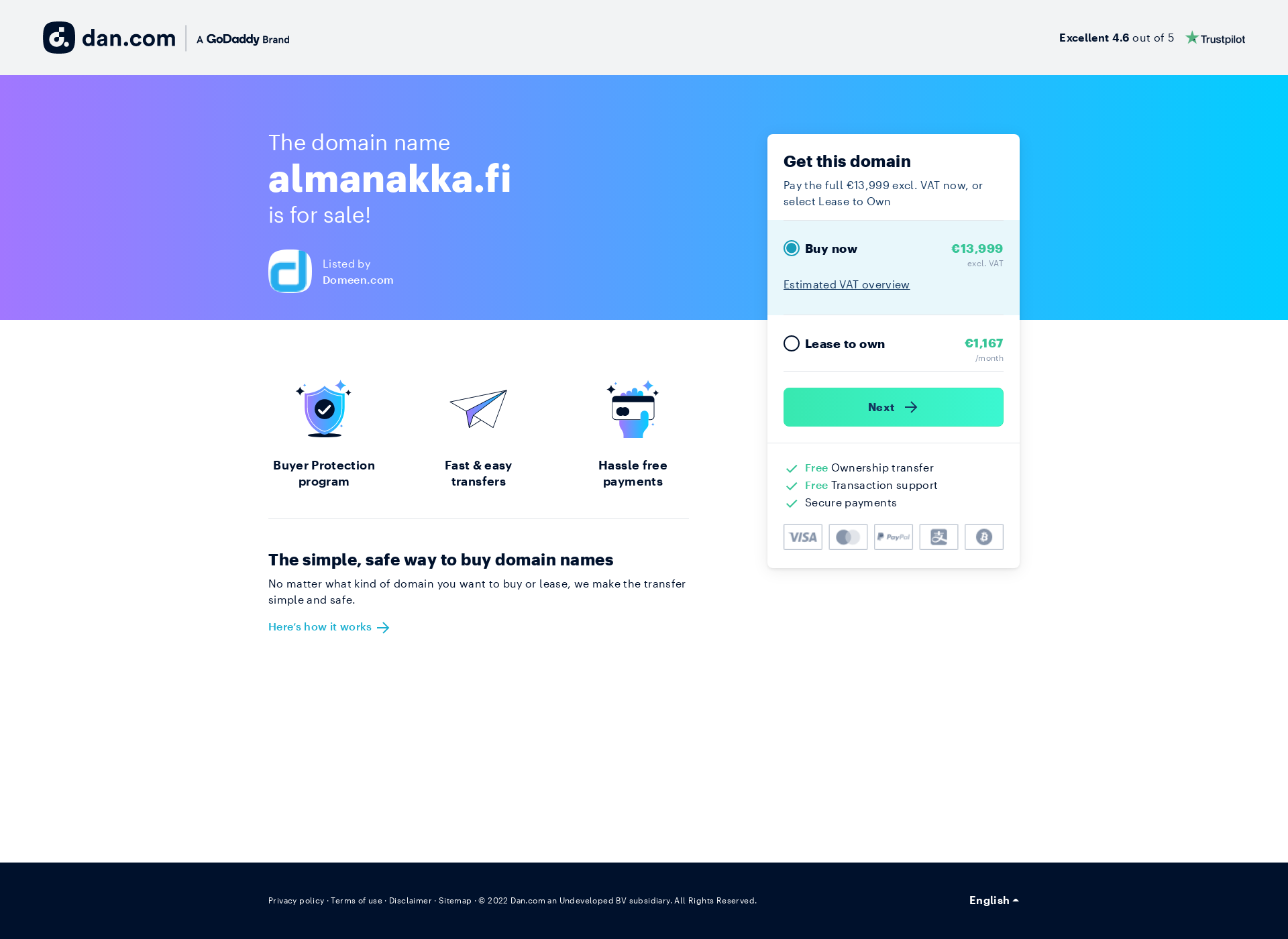 Skärmdump för almanakka.fi